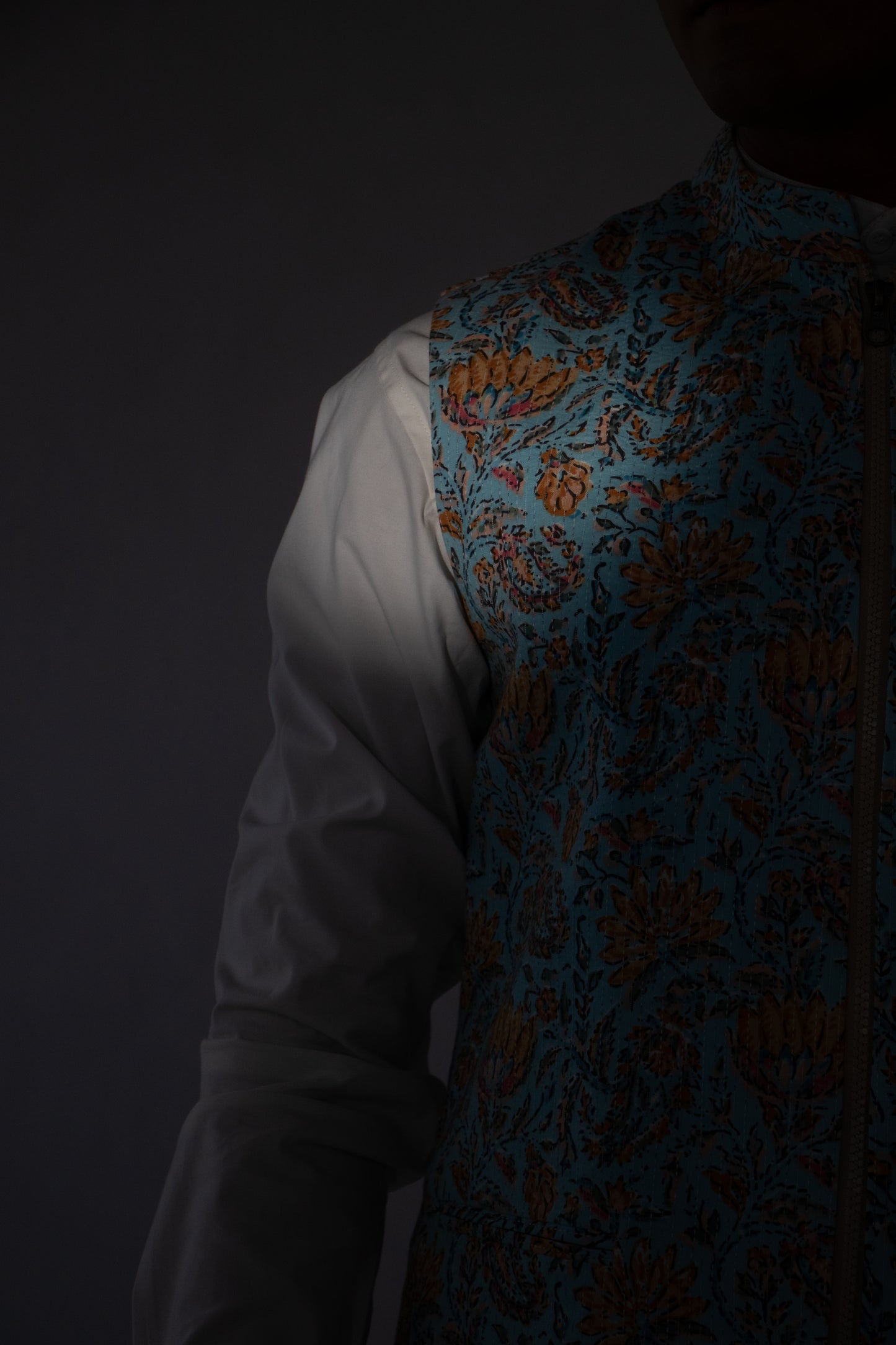 1 OF 2 EXOTIC FLORAL WAIST COAT