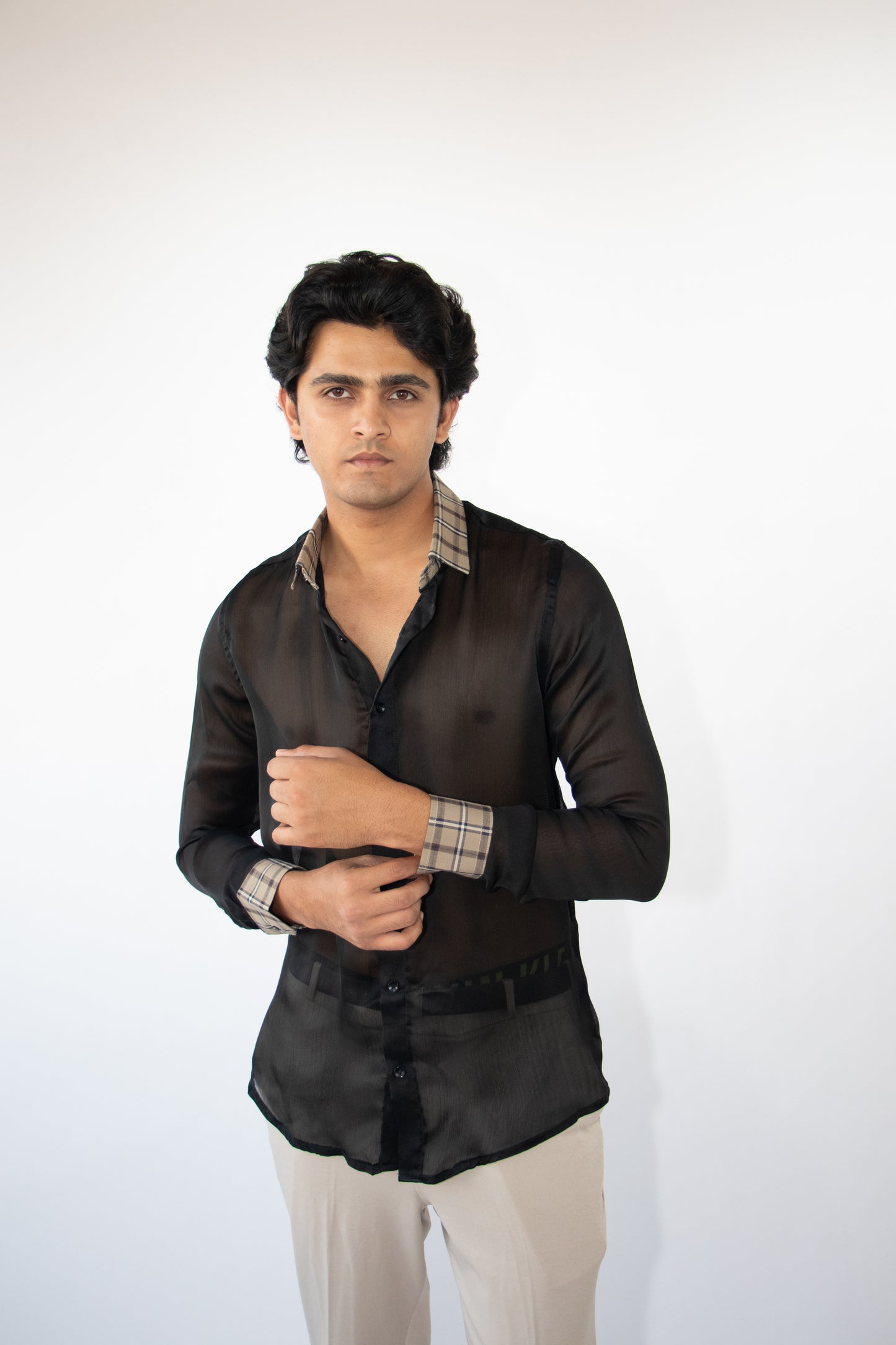 1 OF 10 BLACK BUTTON-DOWN SHIRT