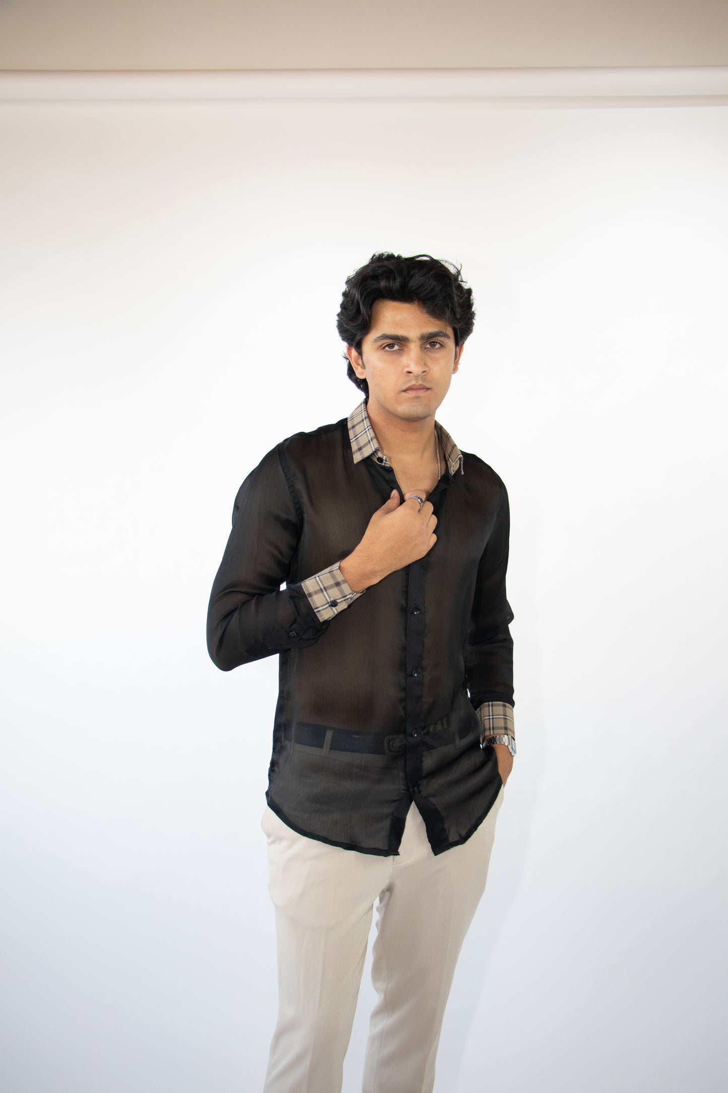 1 OF 10 BLACK BUTTON-DOWN SHIRT