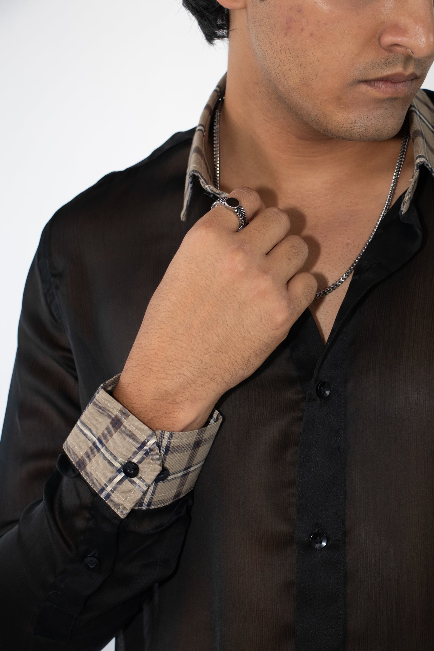 1 OF 10 BLACK BUTTON-DOWN SHIRT