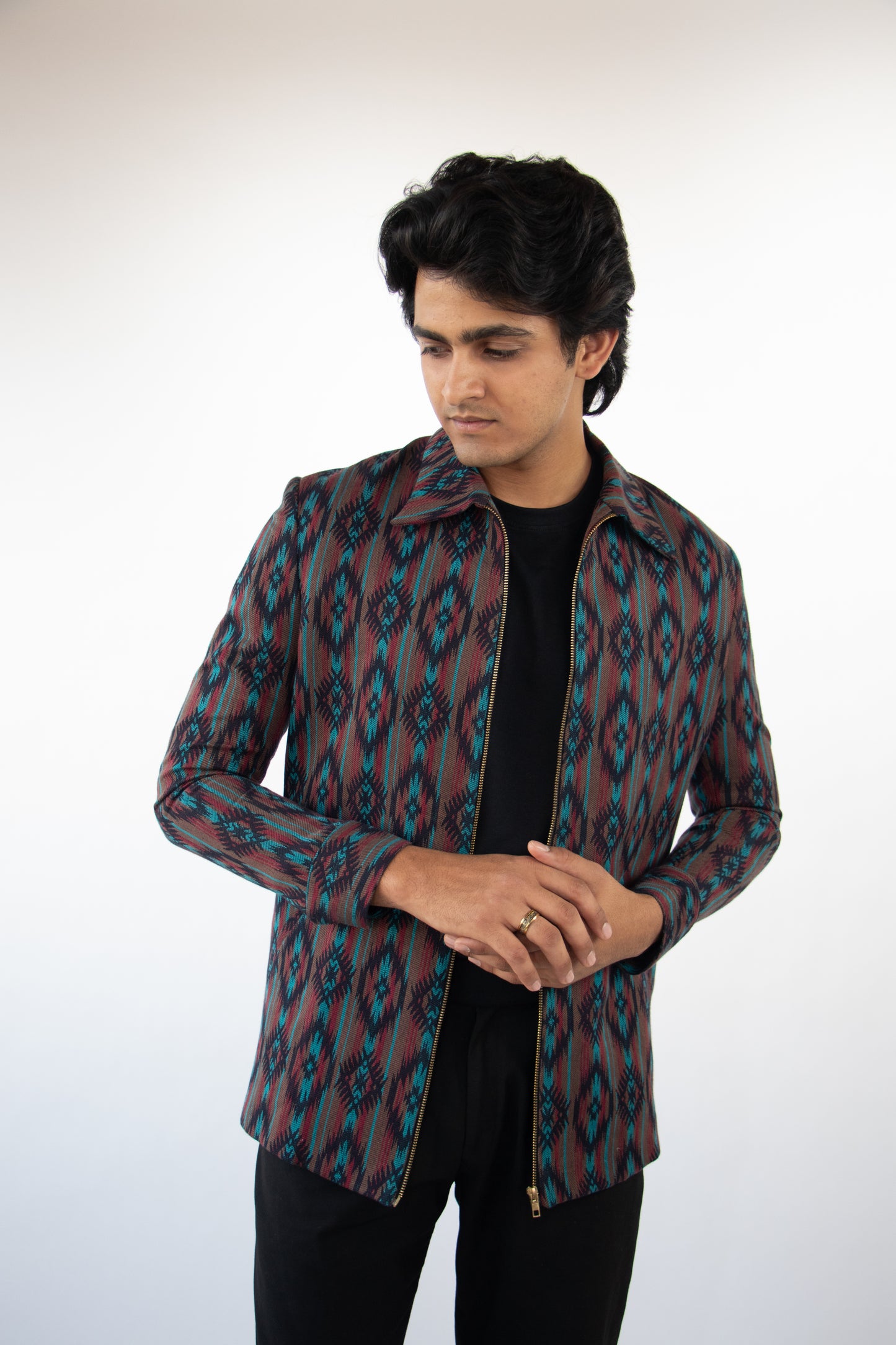 1 OF 3 JACQUARD BLANKET OVERCOAT