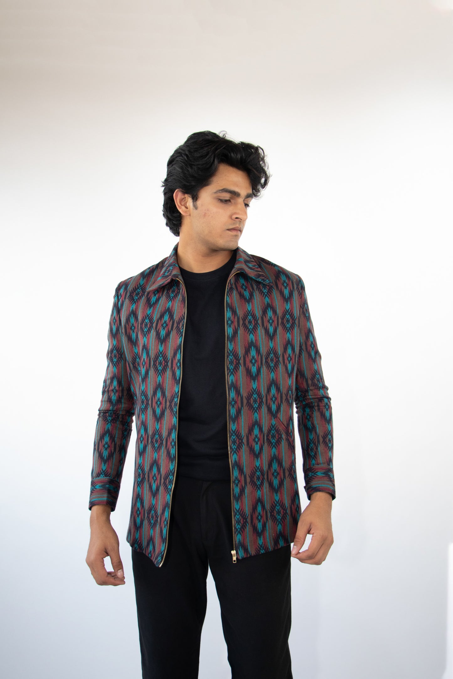 1 OF 3 JACQUARD BLANKET OVERCOAT