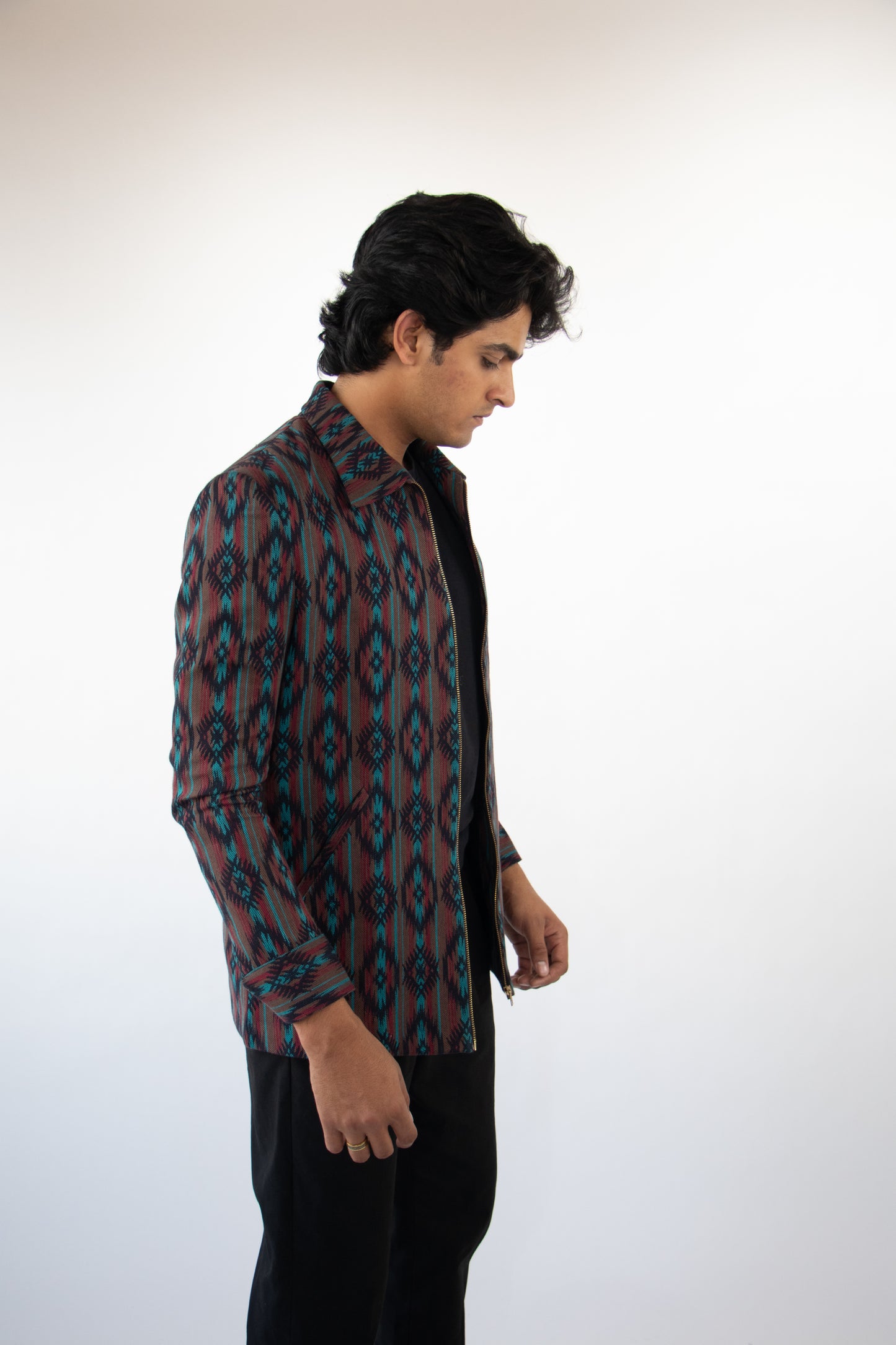 1 OF 3 JACQUARD BLANKET OVERCOAT