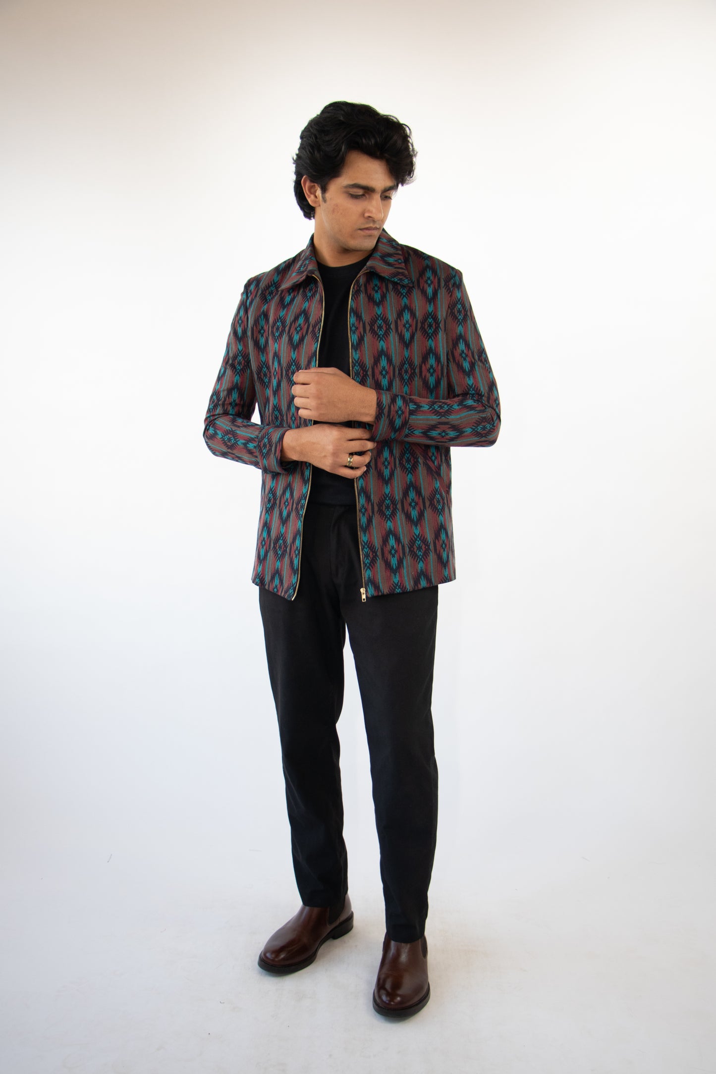 1 OF 3 JACQUARD BLANKET OVERCOAT