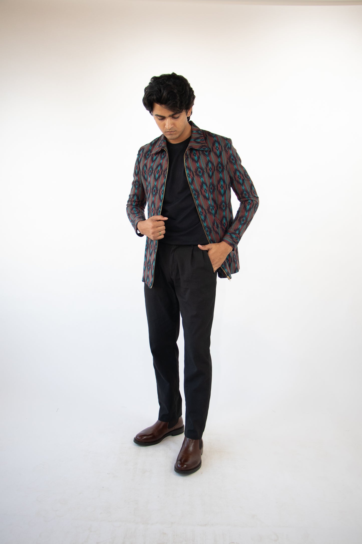 1 OF 3 JACQUARD BLANKET OVERCOAT