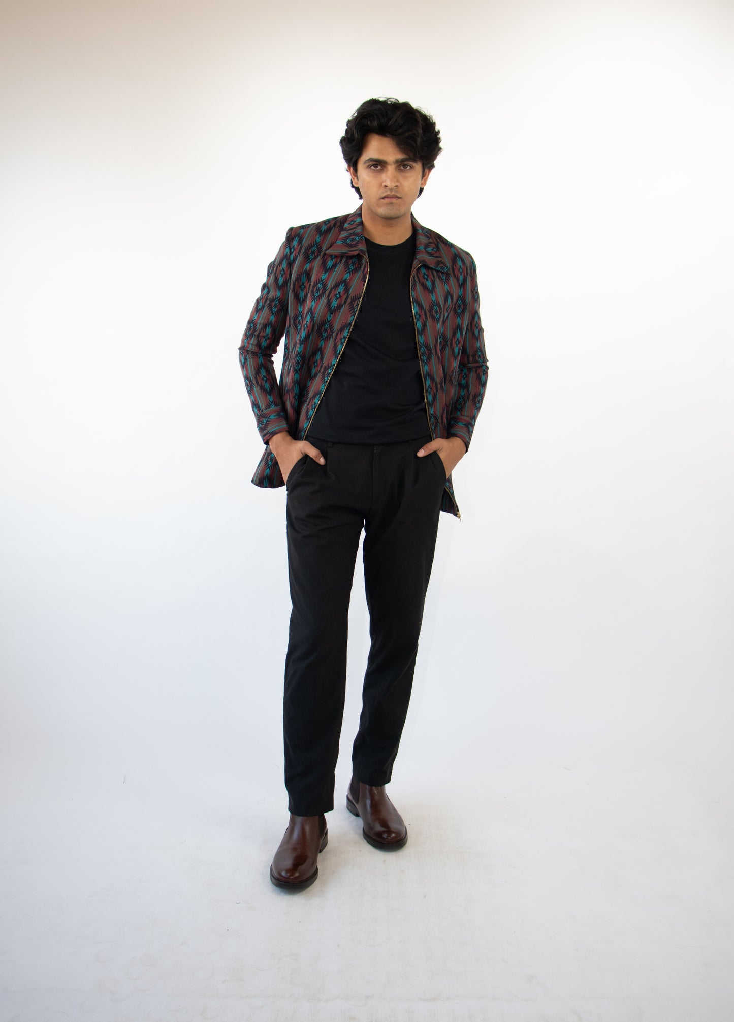 1 OF 3 JACQUARD BLANKET OVERCOAT