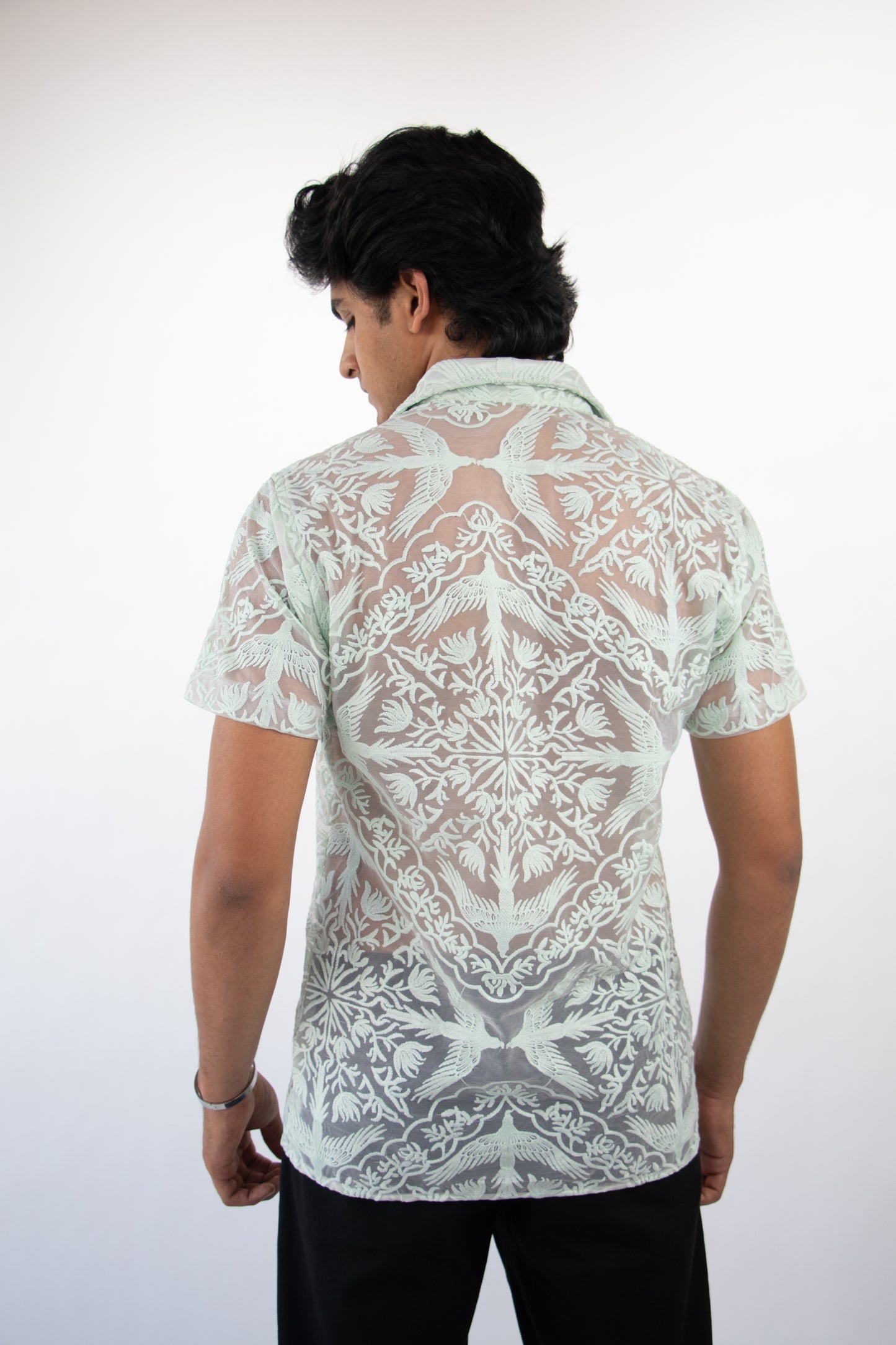 1 OF 3 BIRDS OF PARADISE EMBROIDERY SHIRT