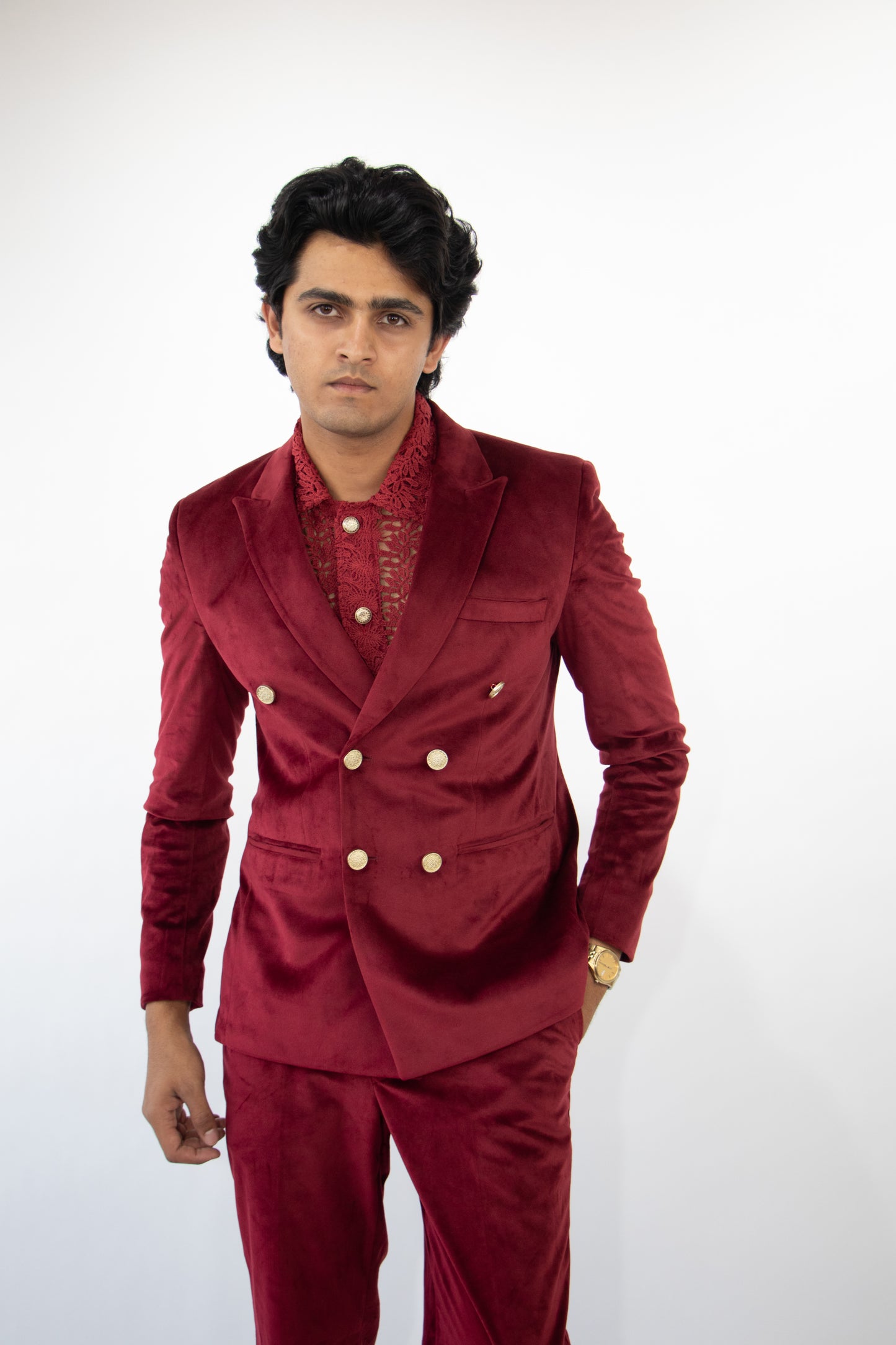 1 OF 1 RED VELVET SUIT