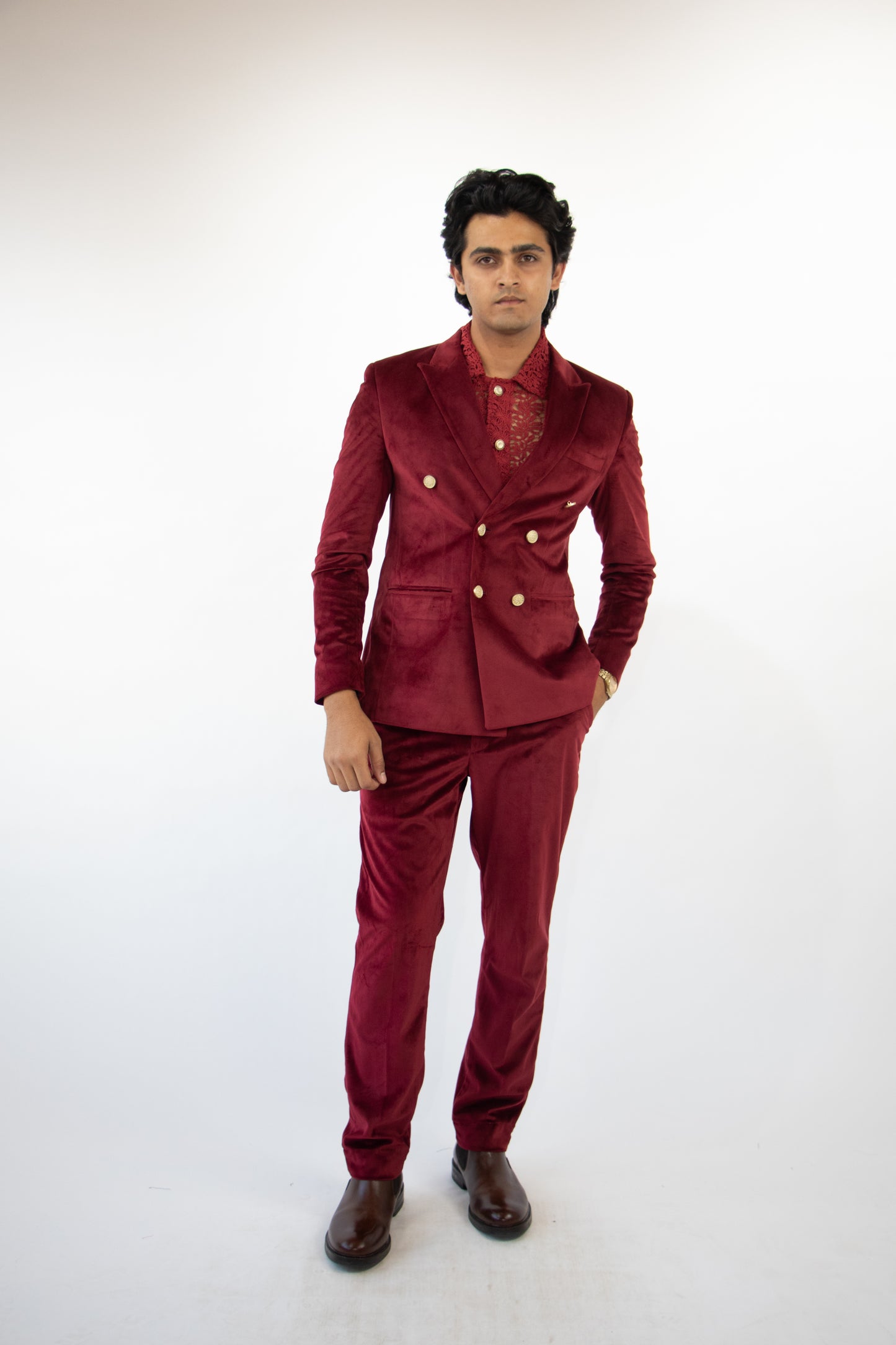 1 OF 1 RED VELVET SUIT