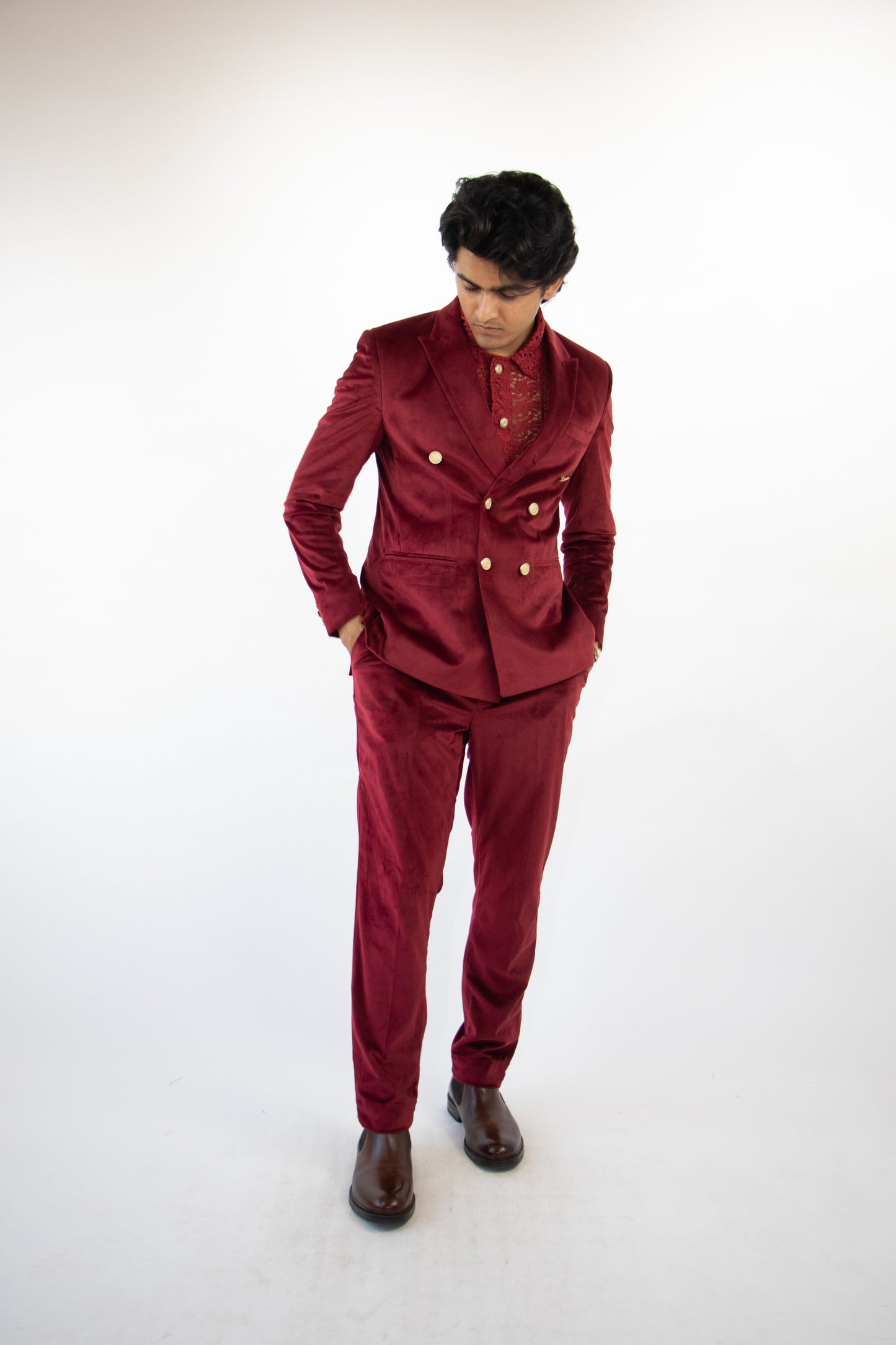 1 OF 1 RED VELVET SUIT