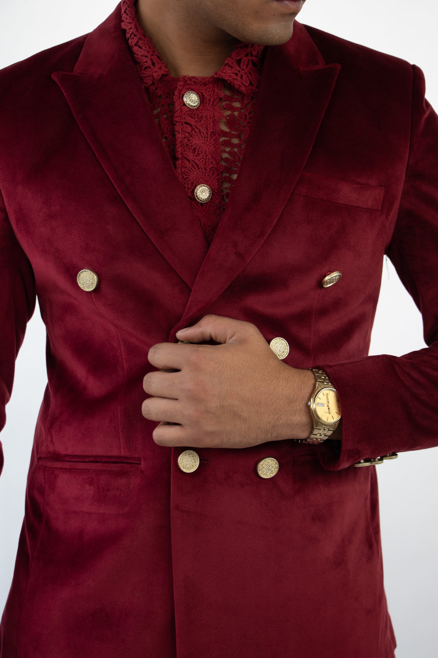 1 OF 1 RED VELVET SUIT