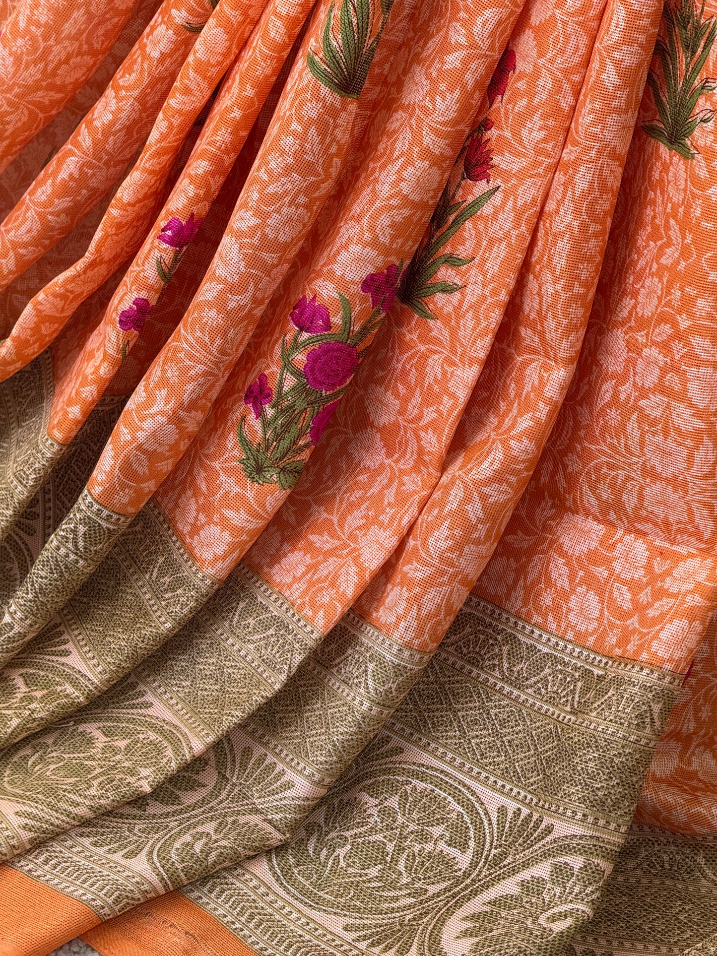 1 OF 3 SUNSET FLORAL SAREE SHIRT