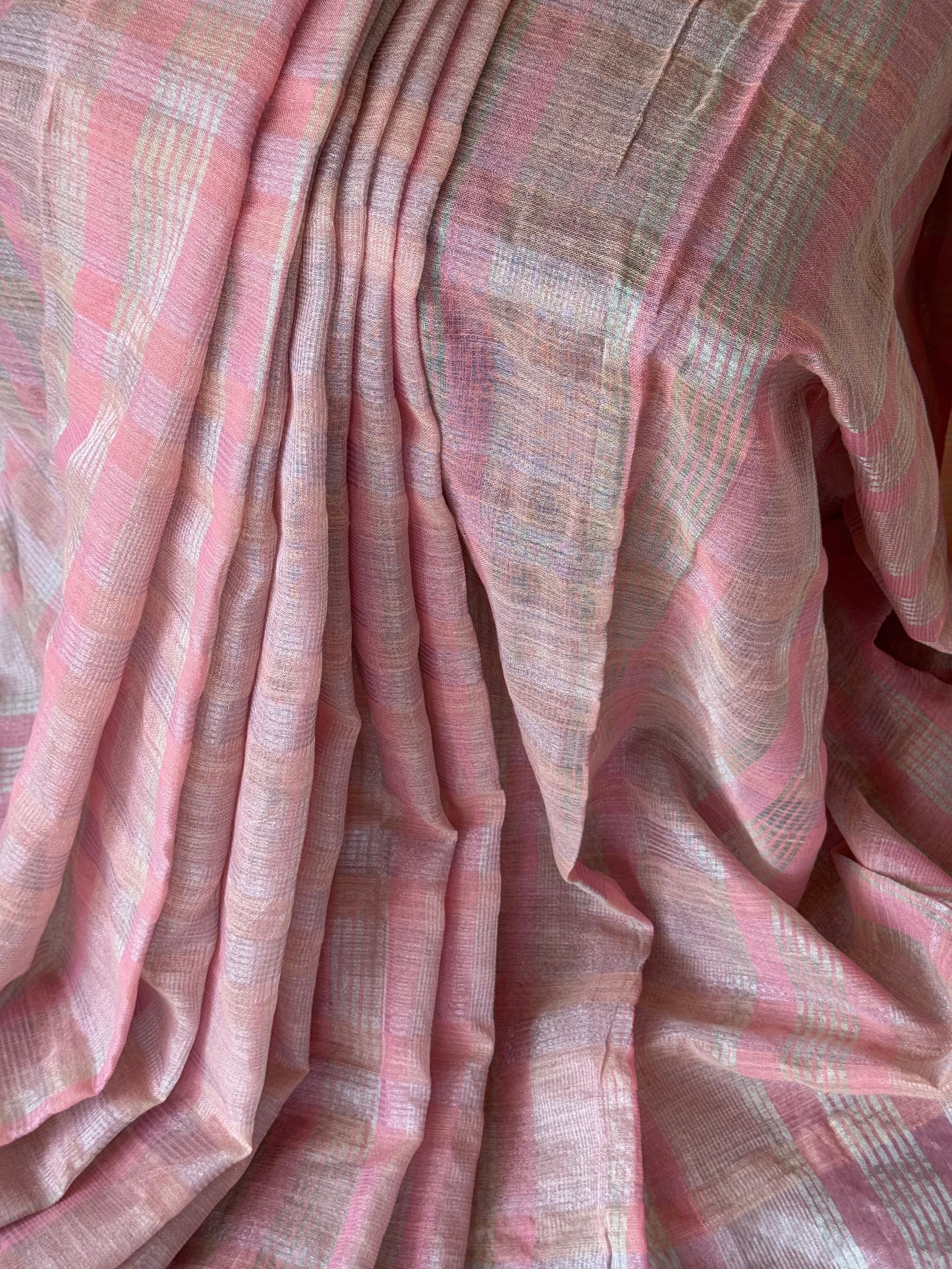 1 OF 3 HAND-CRAFTED SALMON SAREE SHIRT