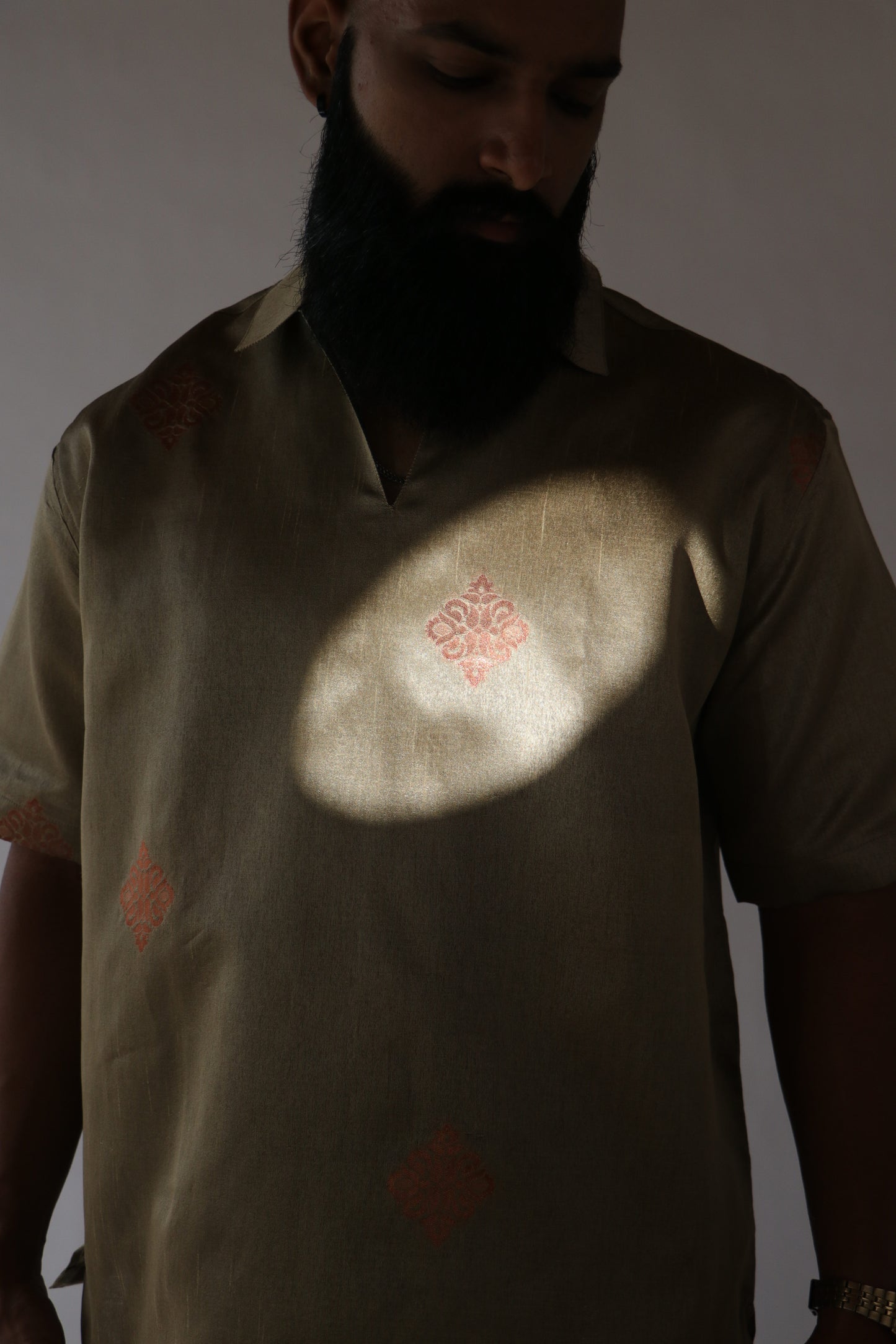 1 OF 3 ROYAL GOLD SAREE SHIRT