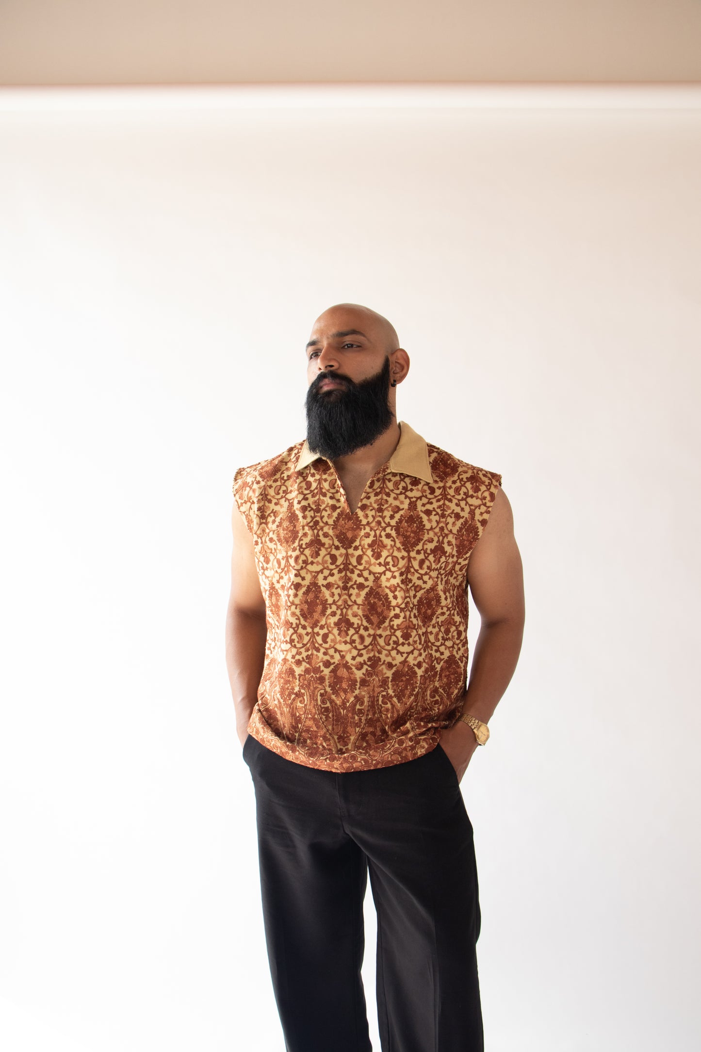 1 OF 1 EMBROIDERED SUMMER VEST- YELLOW