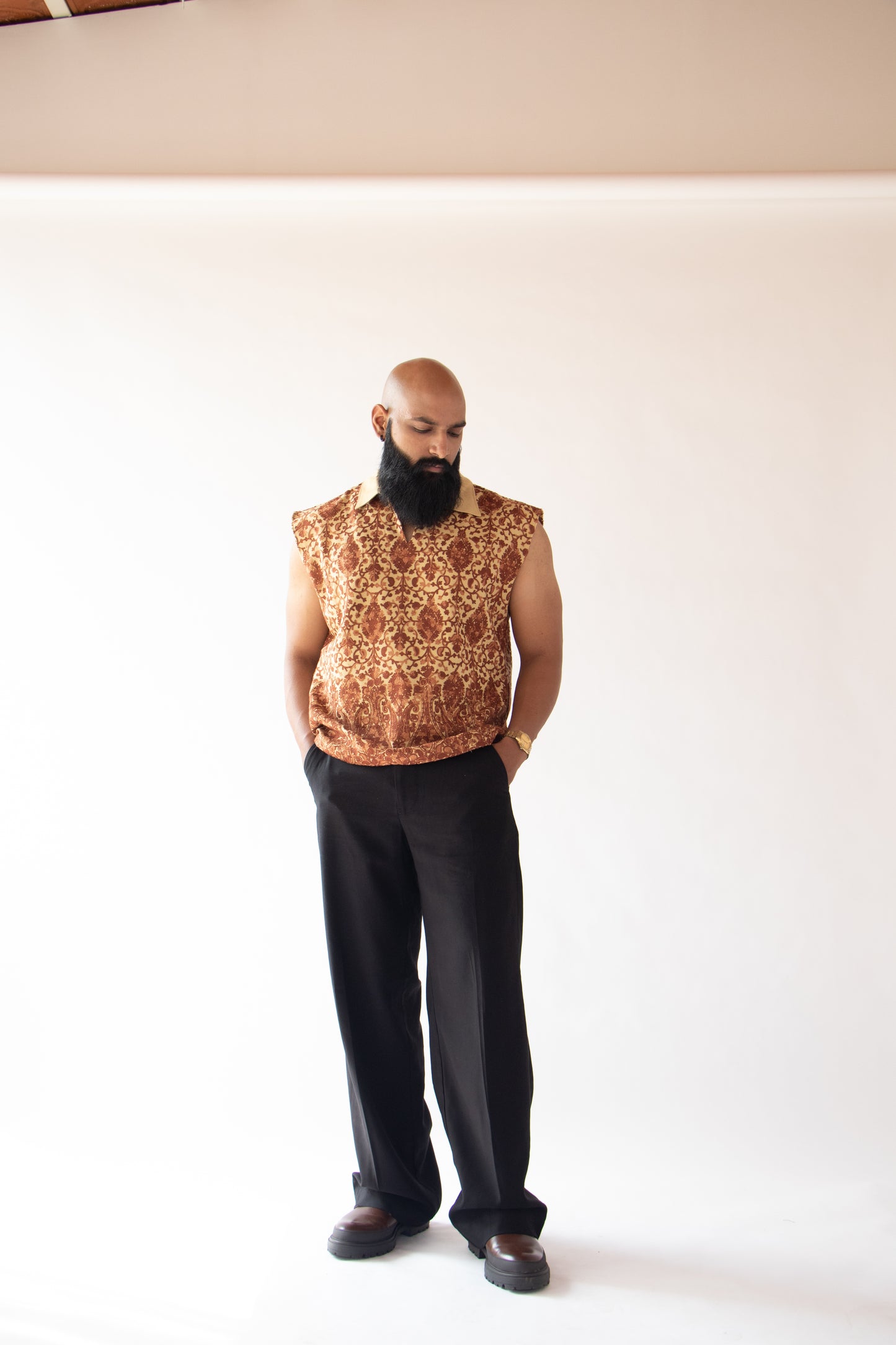 1 OF 1 EMBROIDERED SUMMER VEST- YELLOW