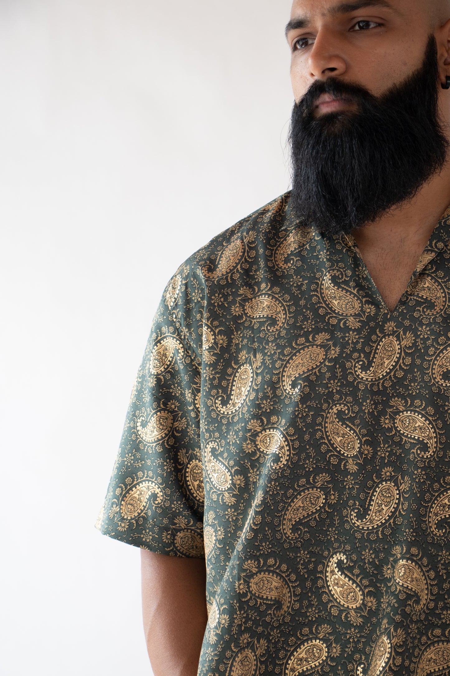 1 OF 3 VINTAGE GOLD SAREE SHIRT