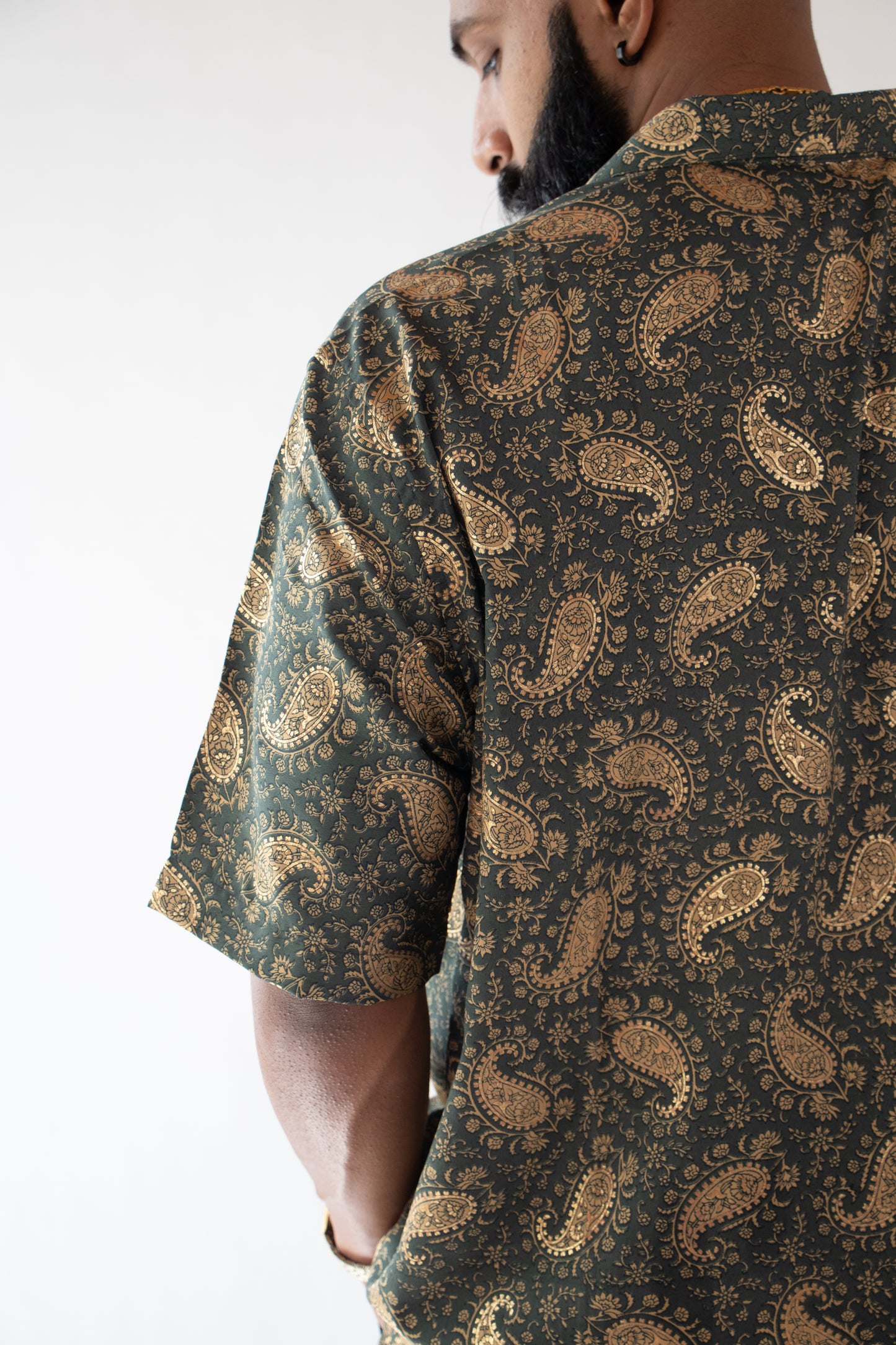 1 OF 3 VINTAGE GOLD SAREE SHIRT