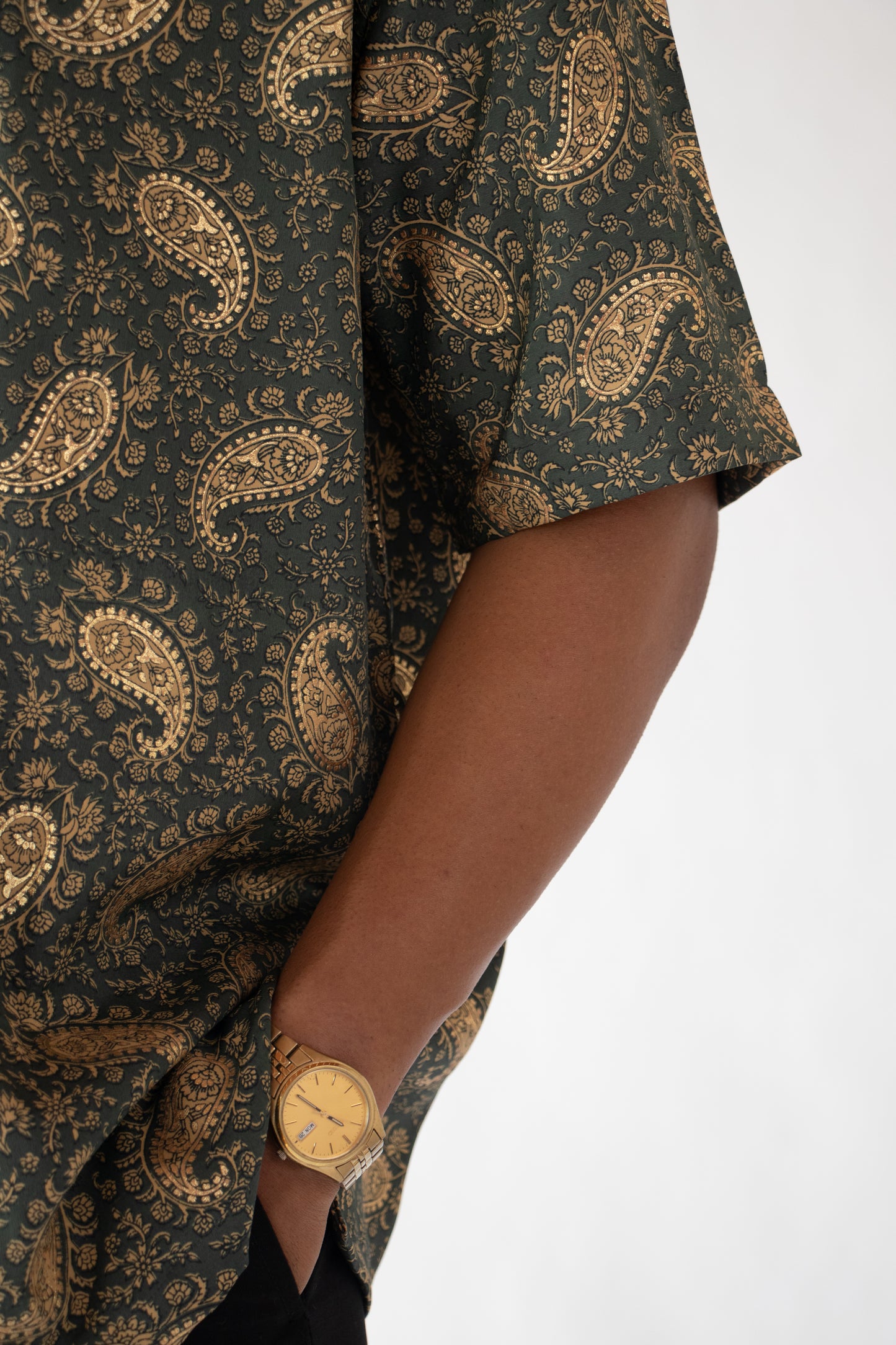 1 OF 3 VINTAGE GOLD SAREE SHIRT