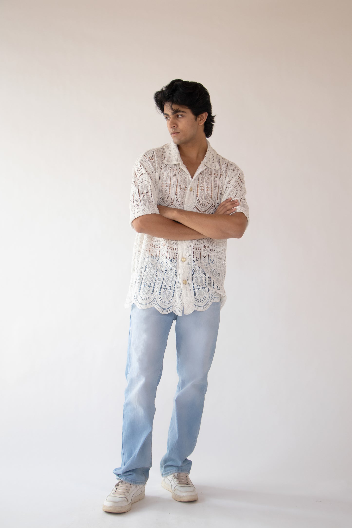 1 OF 5 DESIGNER LACE SHIRT
