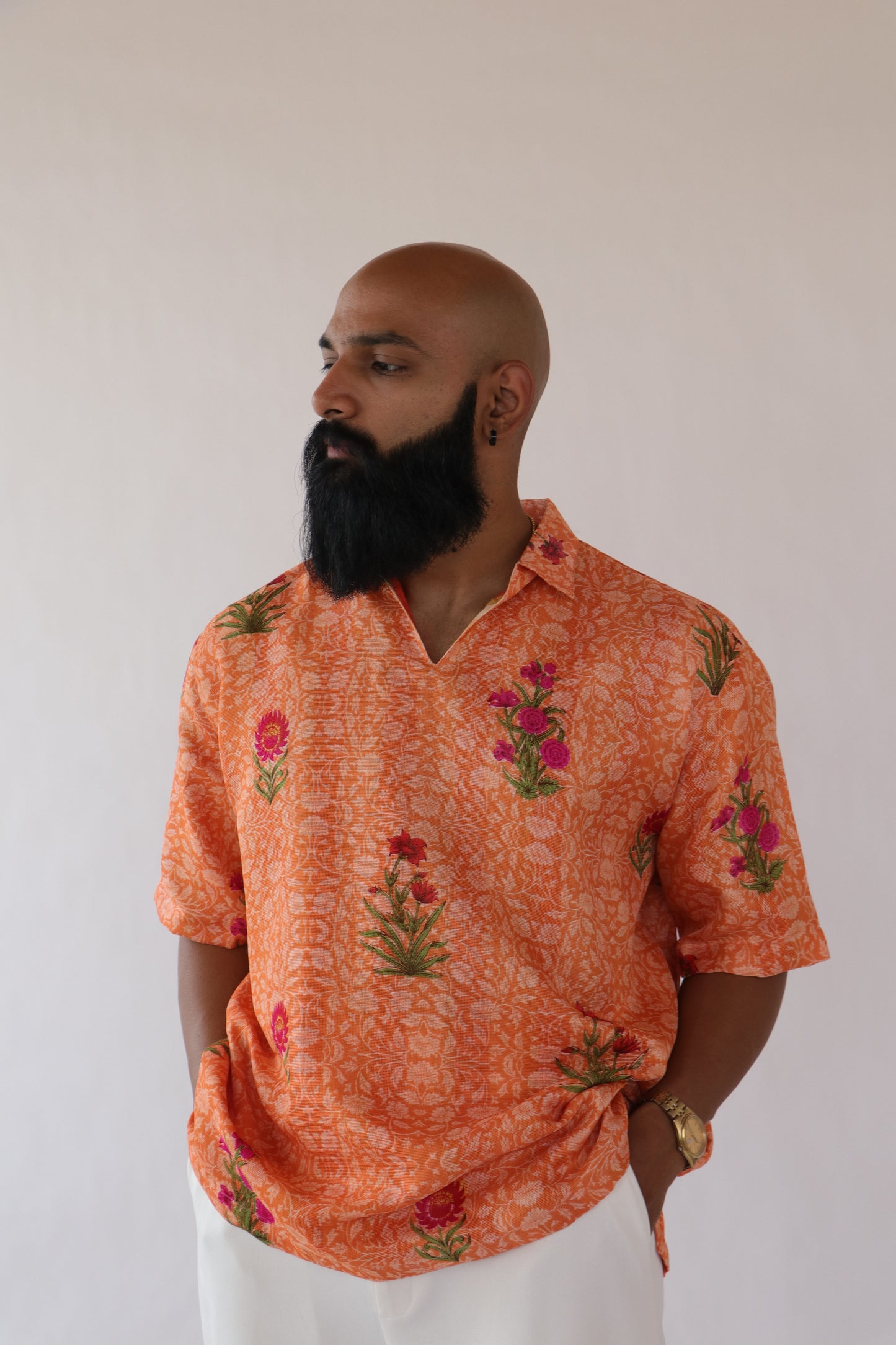 1 OF 3 SUNSET FLORAL SAREE SHIRT