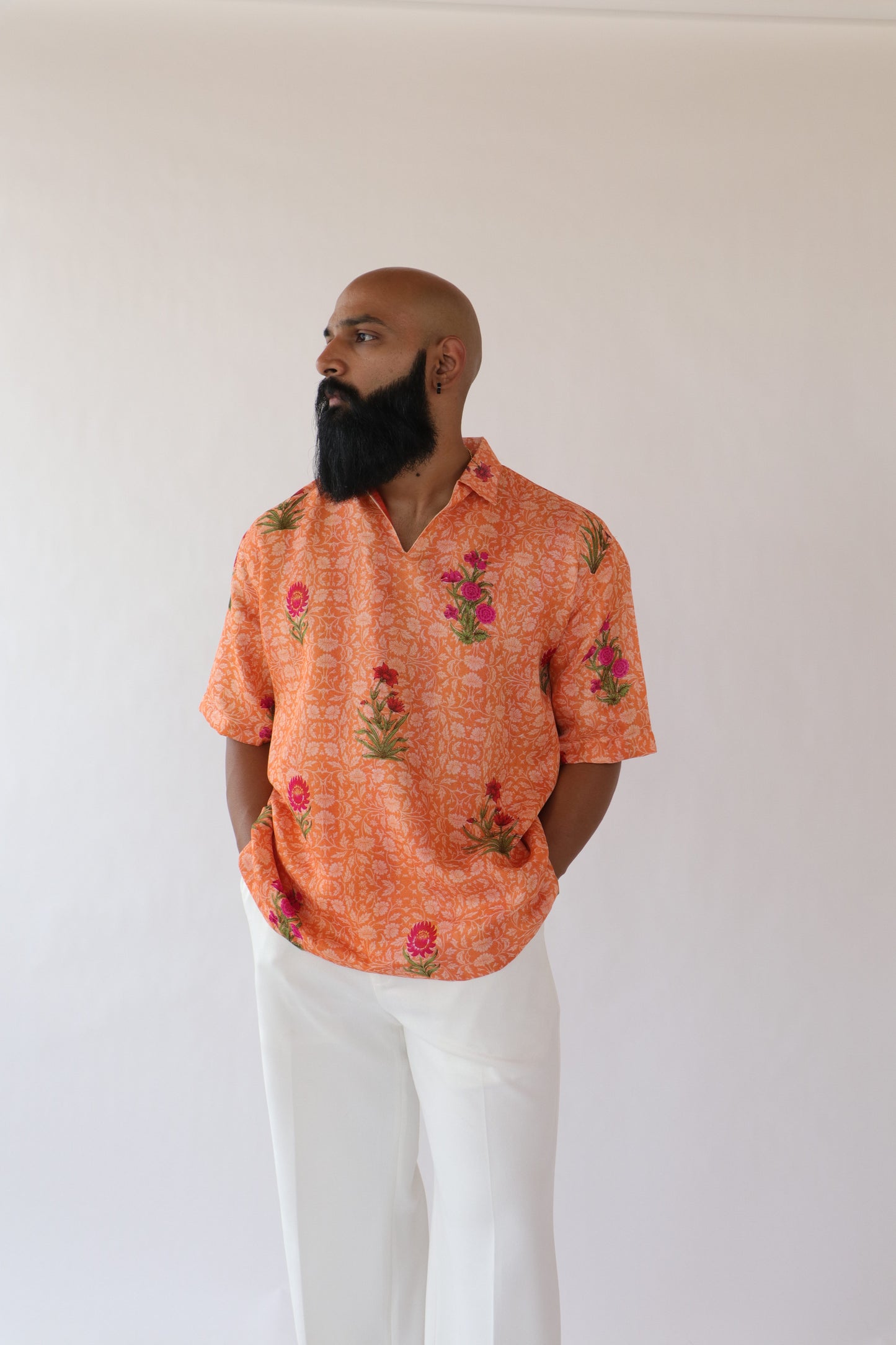 1 OF 3 SUNSET FLORAL SAREE SHIRT