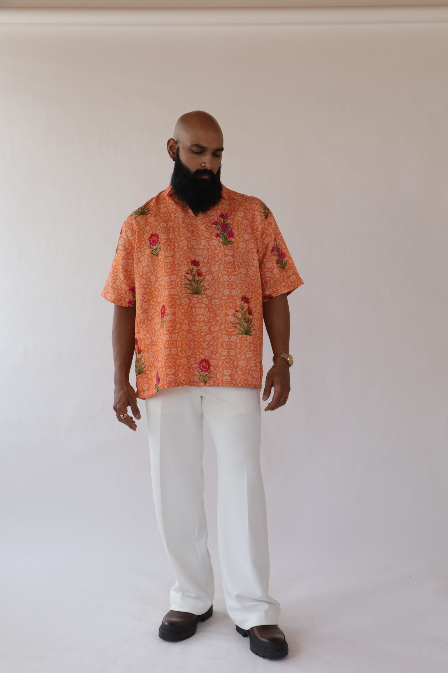 1 OF 3 SUNSET FLORAL SAREE SHIRT