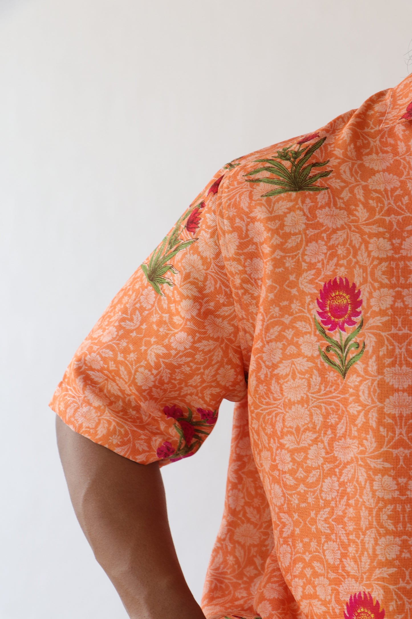 1 OF 3 SUNSET FLORAL SAREE SHIRT