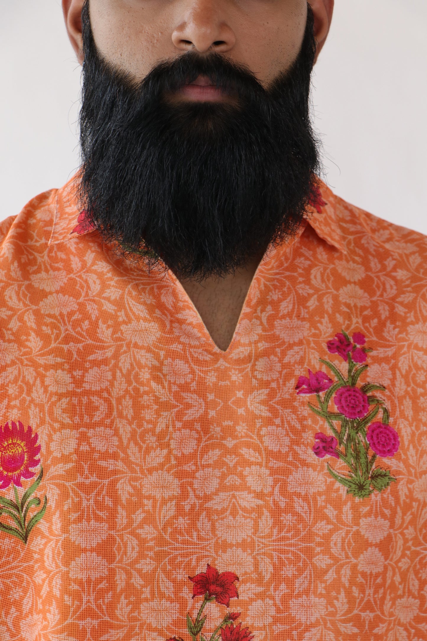 1 OF 3 SUNSET FLORAL SAREE SHIRT