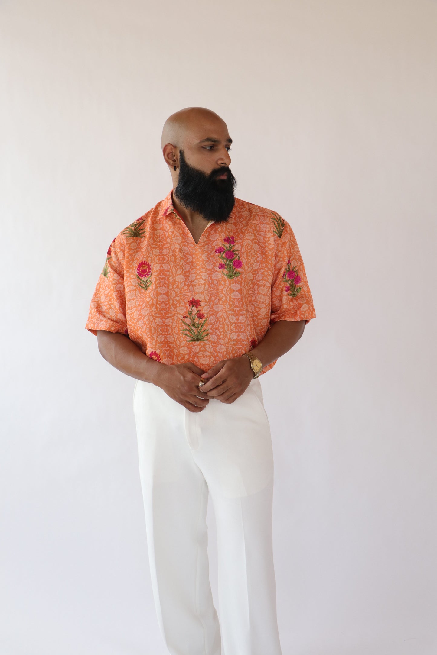 1 OF 3 SUNSET FLORAL SAREE SHIRT