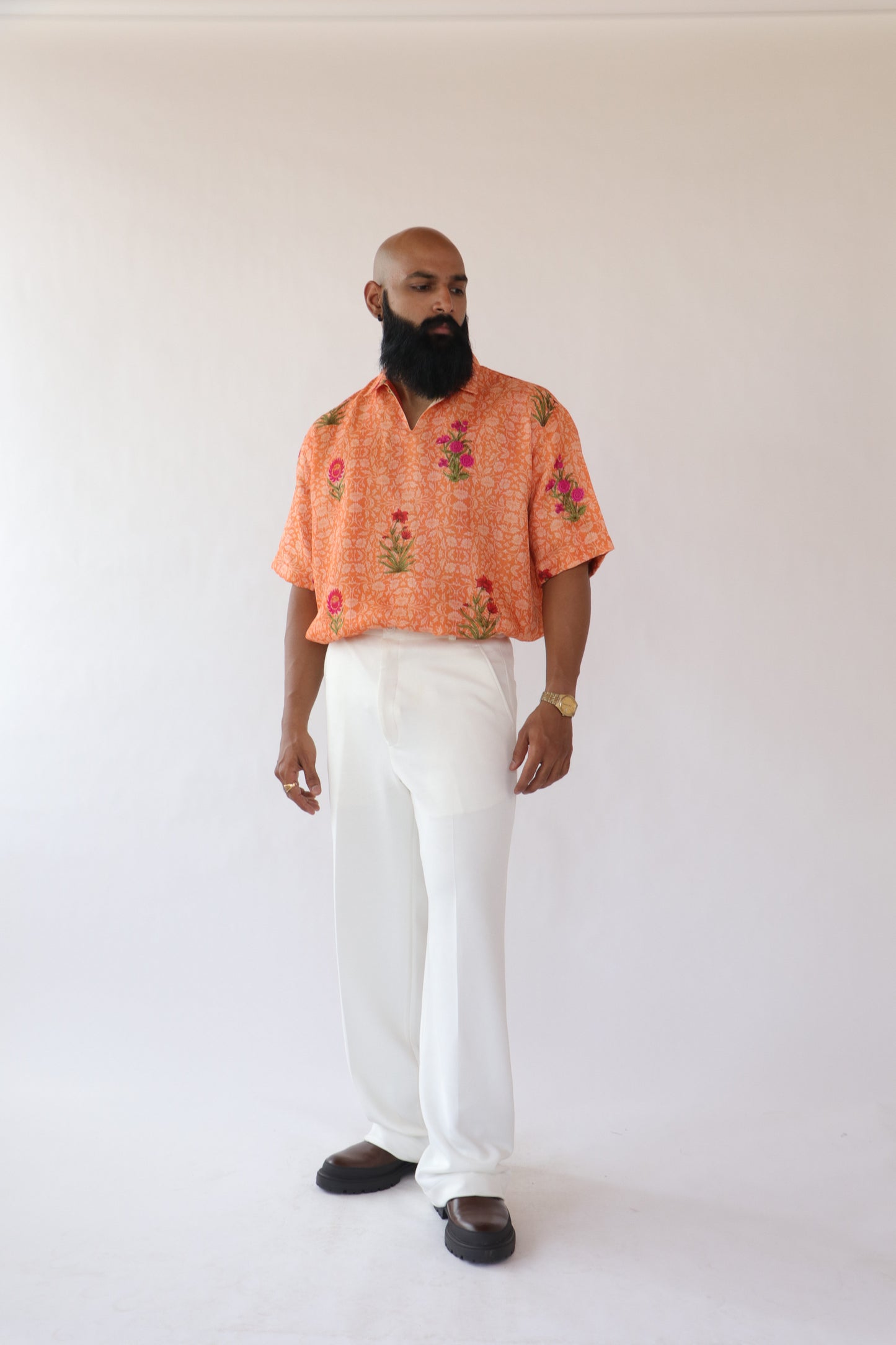 1 OF 3 SUNSET FLORAL SAREE SHIRT