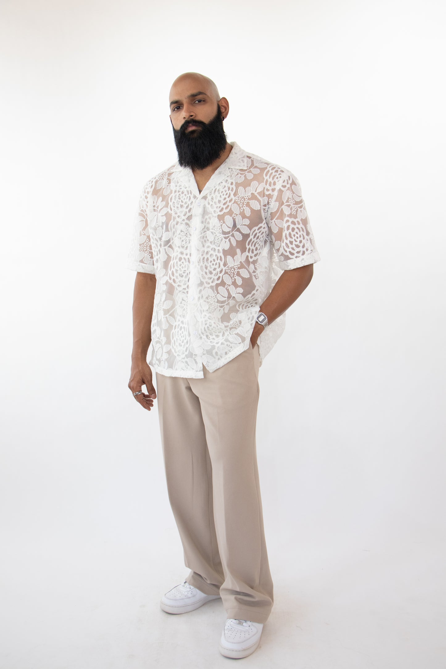 1 OF 3 WHITE CURTAIN SHIRT