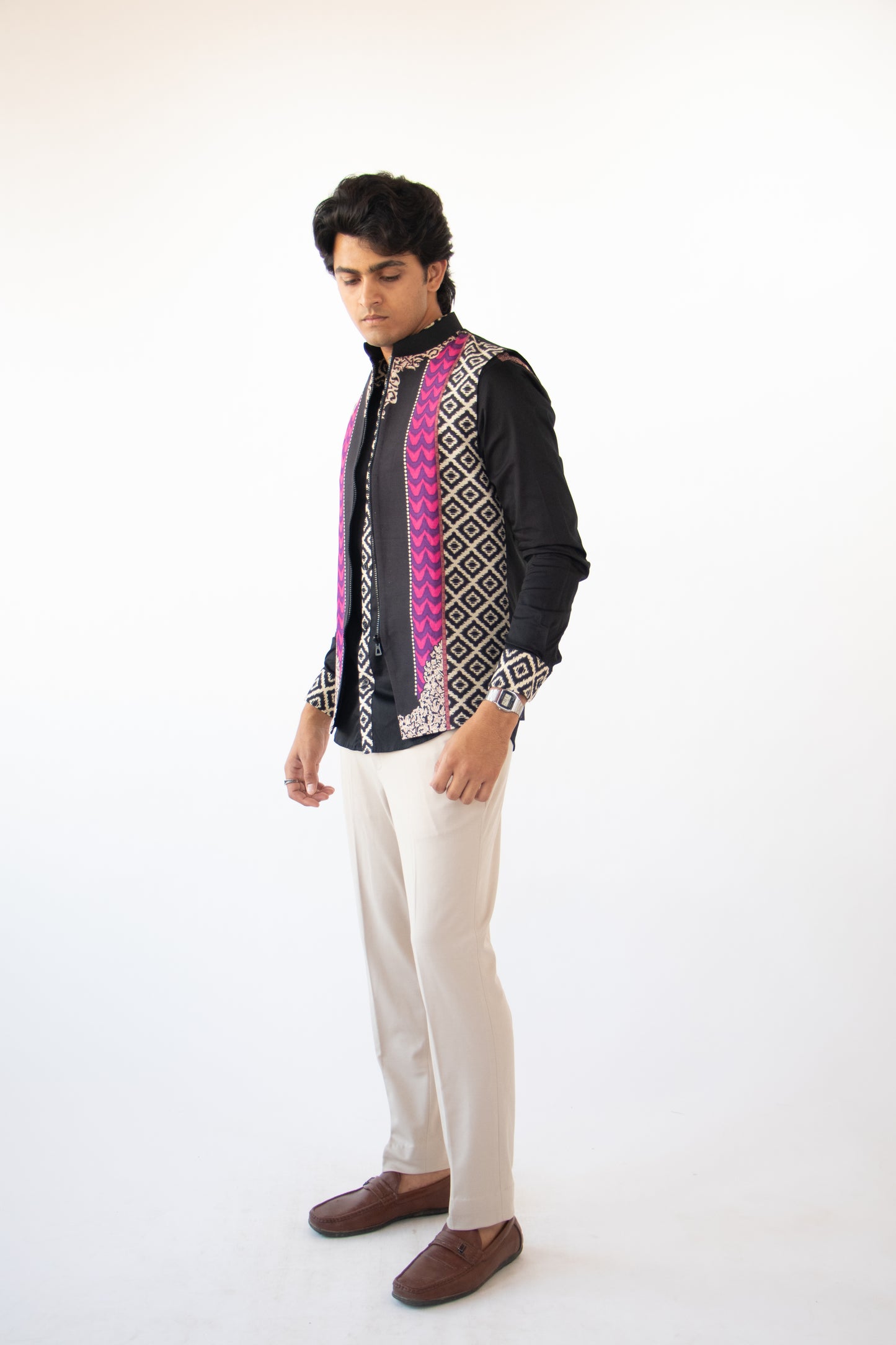 1 OF 10 PATTERNED DESIGNER WAISTCOAT