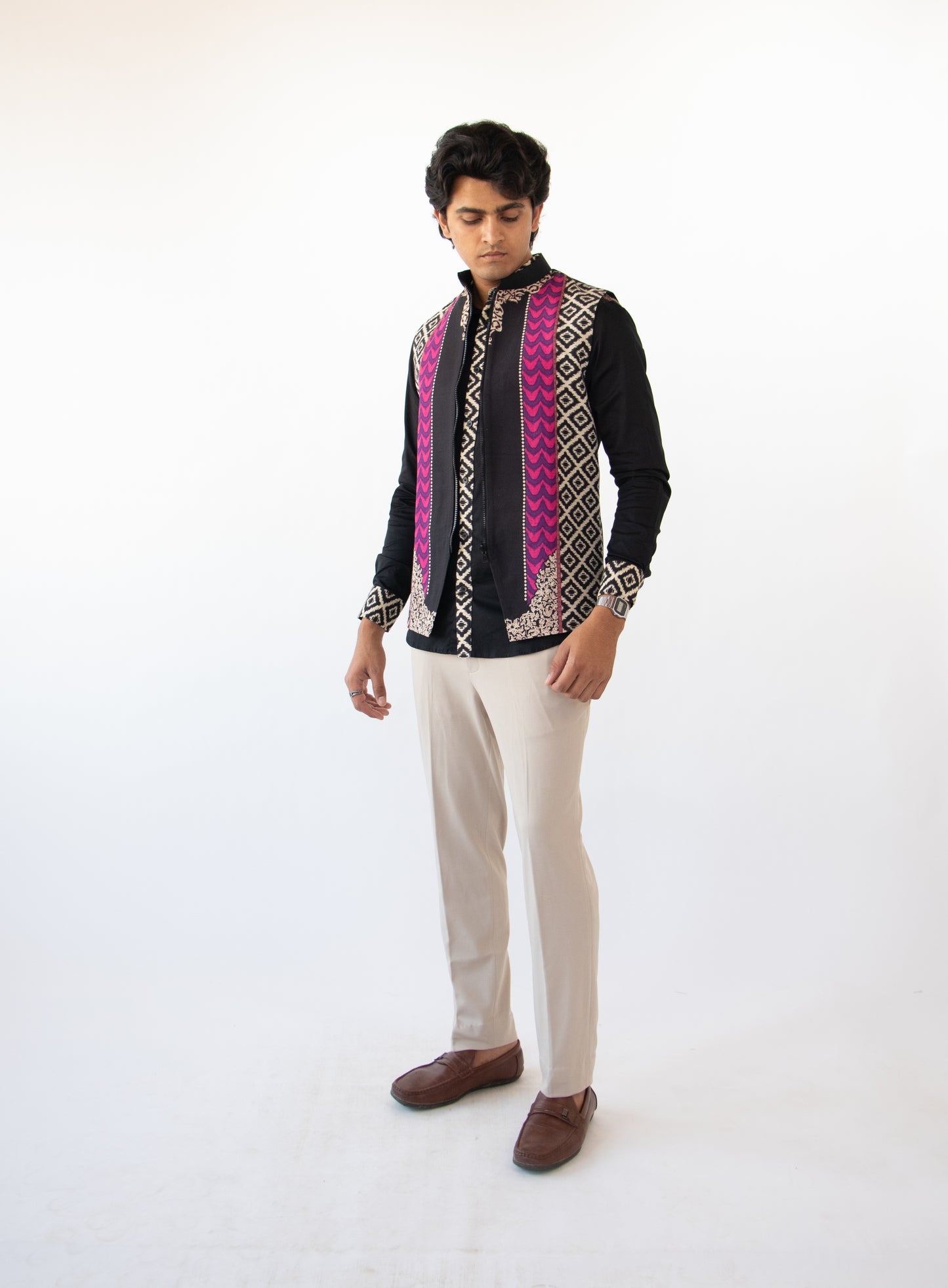 1 OF 10 PATTERNED DESIGNER WAISTCOAT