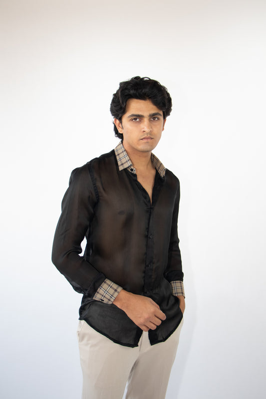 1 OF 10 BLACK BUTTON-DOWN SHIRT