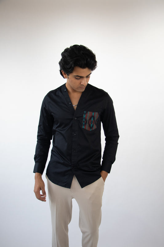 1 OF 5 PATCH DETAIL DESIGNER SHIRT