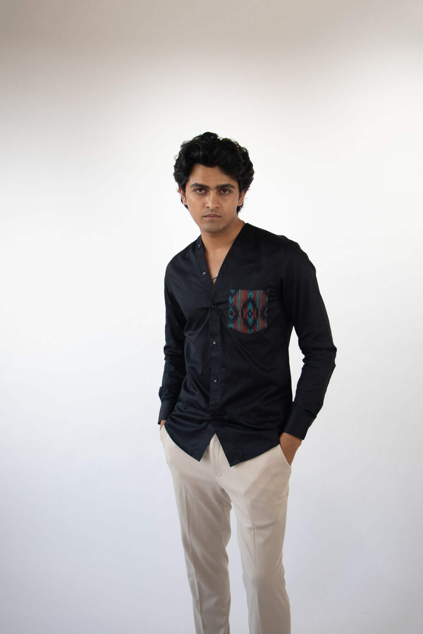 1 OF 5 PATCH DETAIL DESIGNER SHIRT