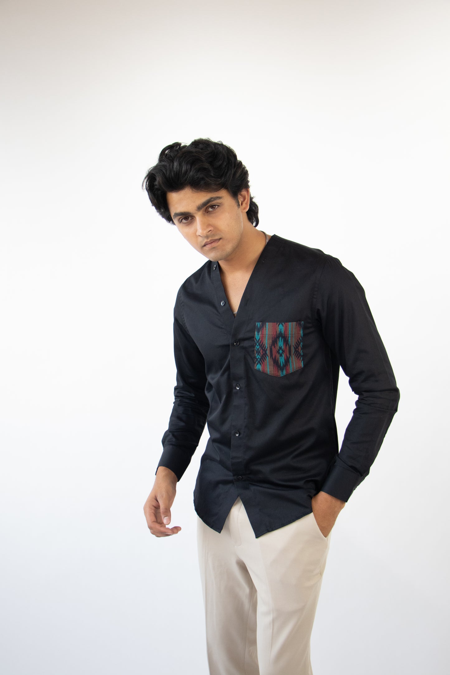 1 OF 5 PATCH DETAIL DESIGNER SHIRT