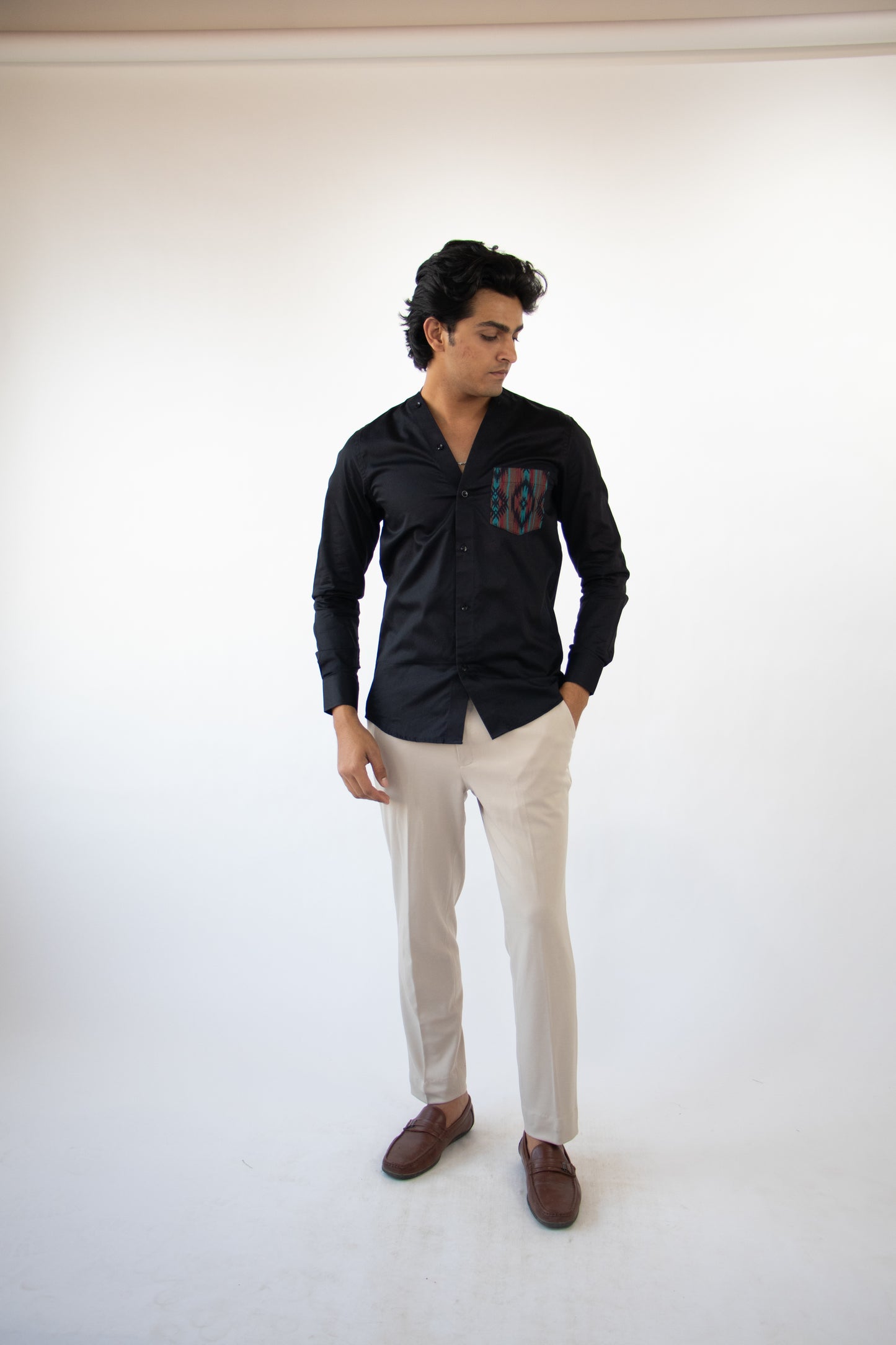 1 OF 5 PATCH DETAIL DESIGNER SHIRT