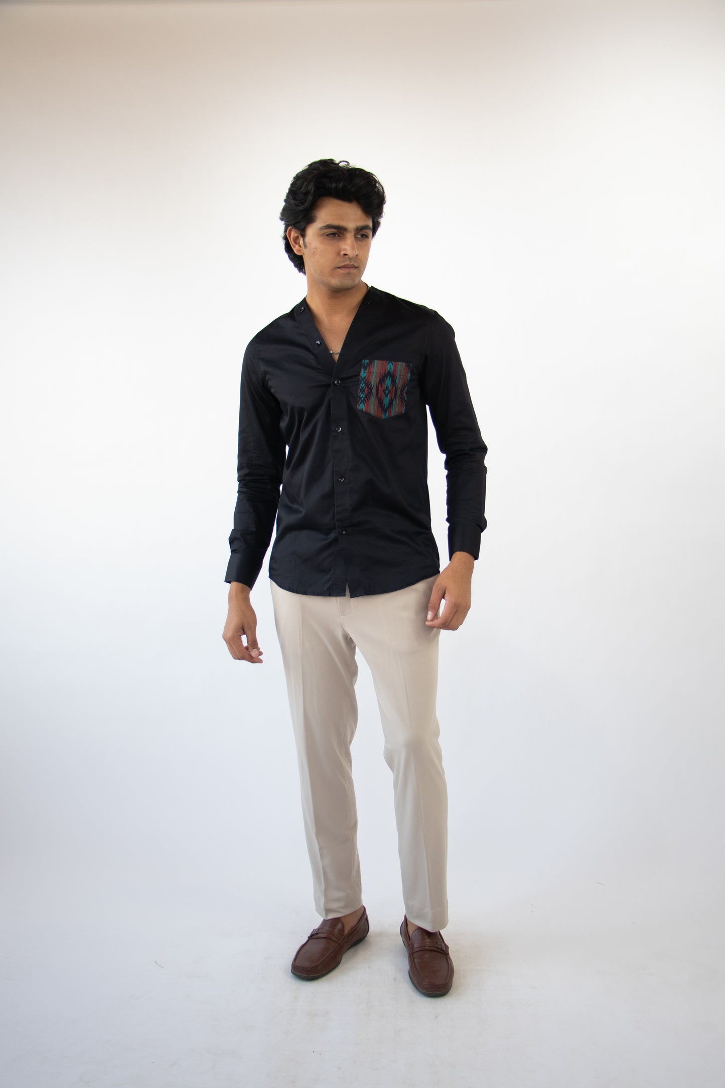 1 OF 5 PATCH DETAIL DESIGNER SHIRT