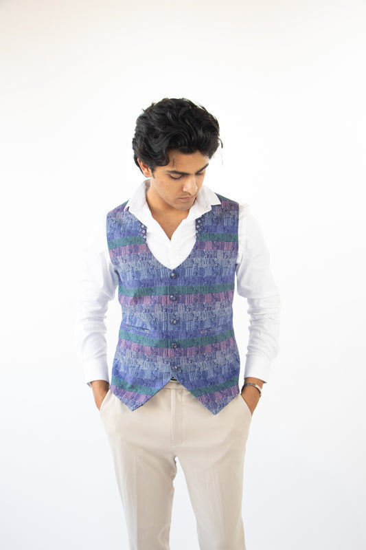 1 OF 10 ABSTRACT PRINT DESIGNER VEST