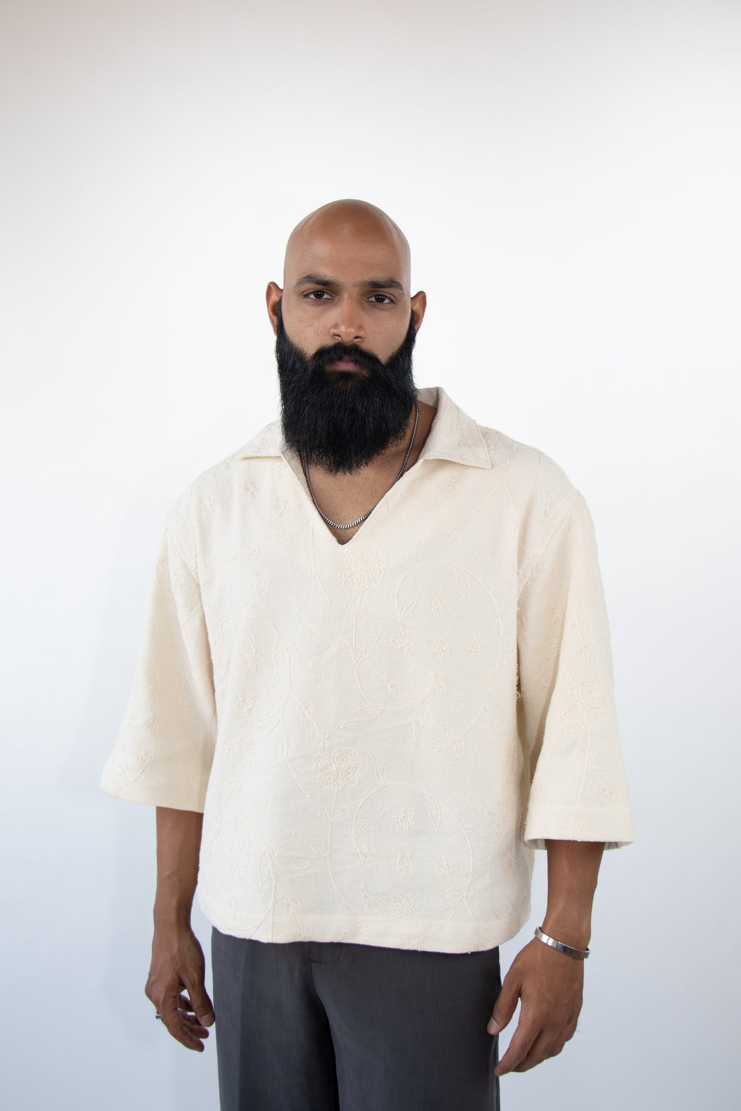 1 OF 3 EMBROIDERED CROP SHIRT
