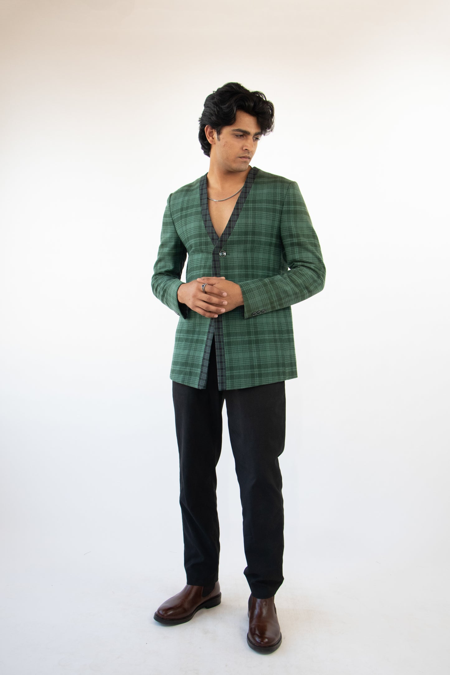 1 OF 1 GREEN WOOL BLAZER