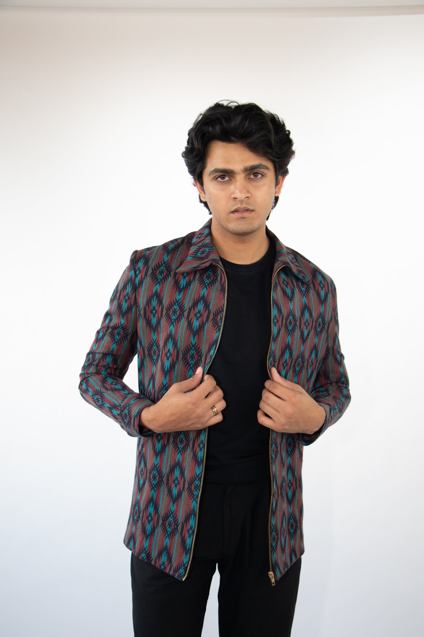 1 OF 3  JACQUARD BLANKET OVERCOAT