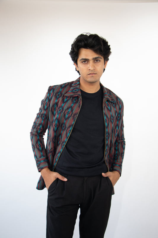 1 OF 3  JACQUARD BLANKET OVERCOAT