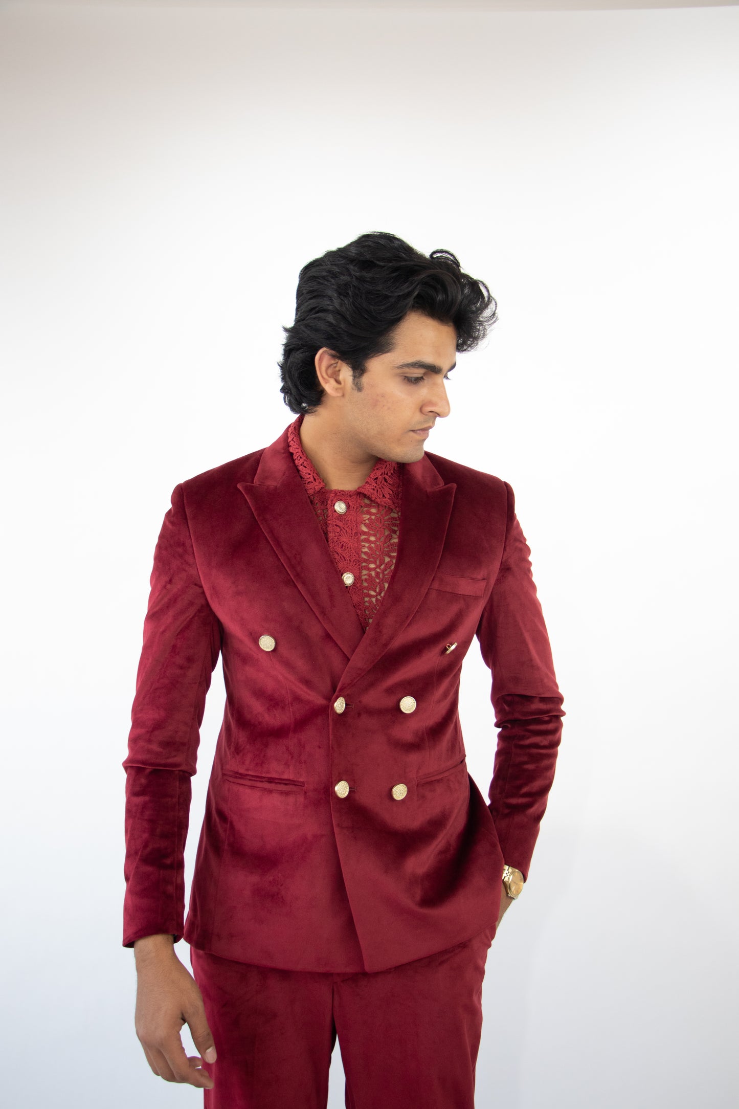 1 OF 1 RED VELVET SUIT