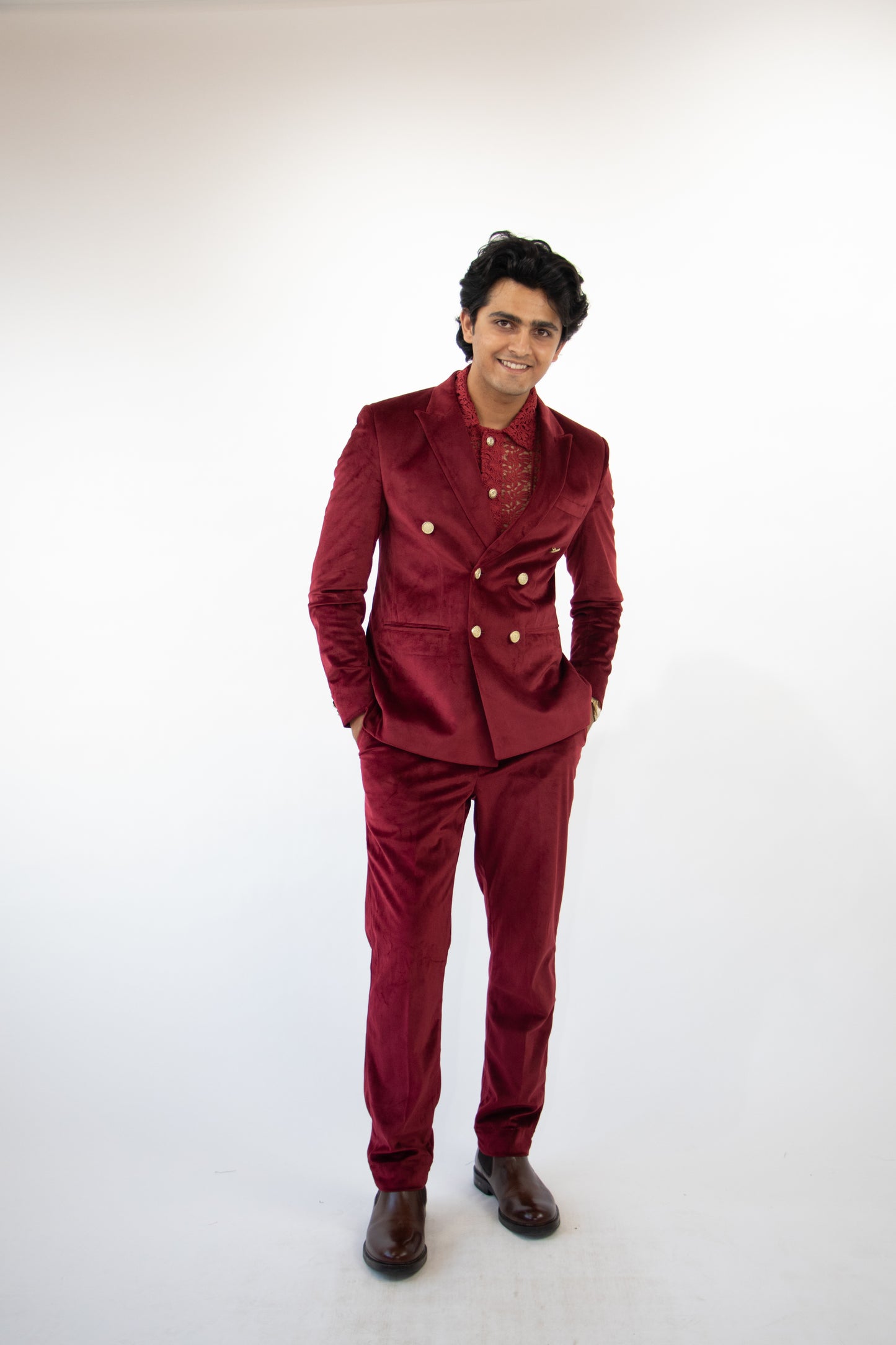 1 OF 1 RED VELVET SUIT